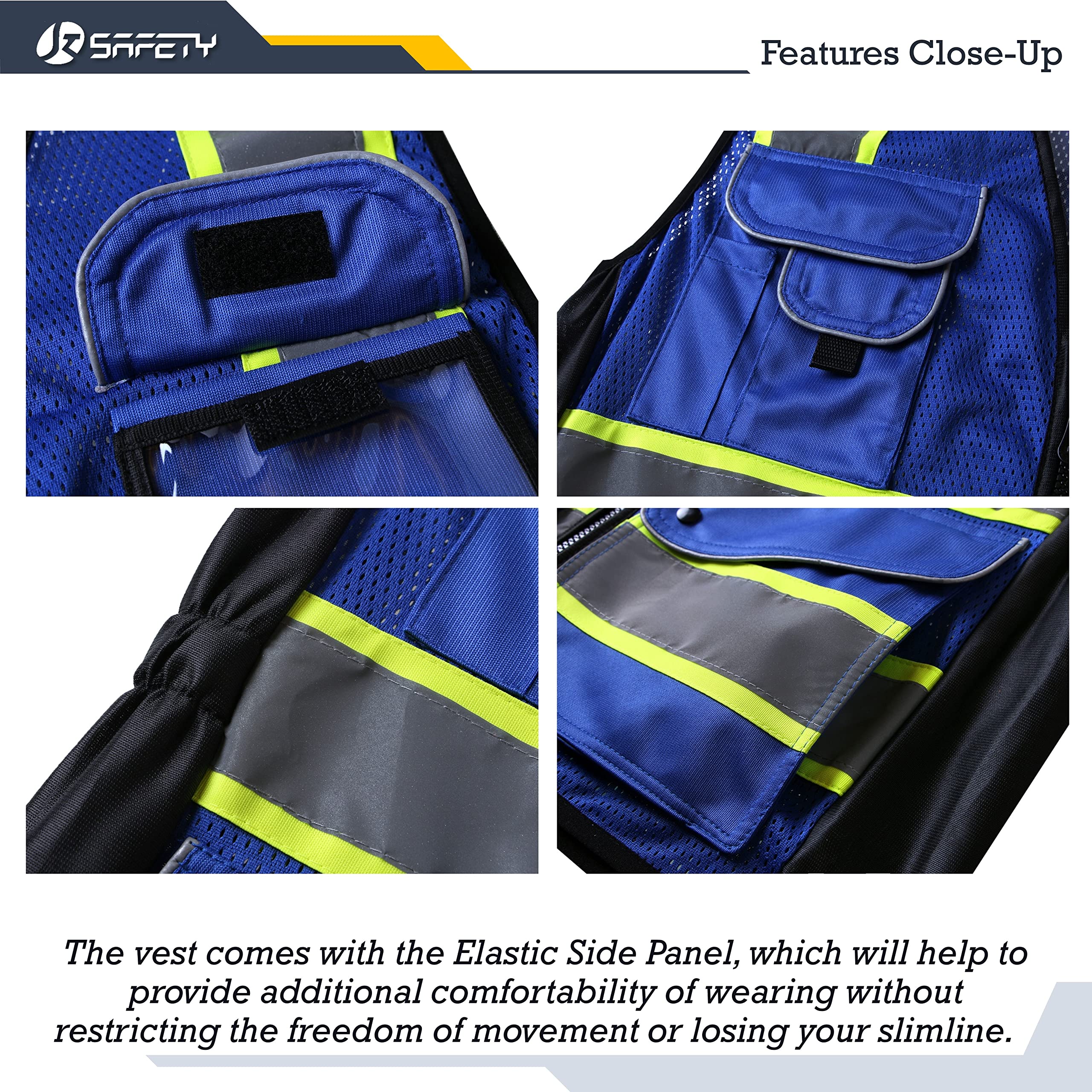 JKSafety Women Hi-Vis Reflective Safety Vest | Neon Color body Sewed Reflective Strips Breathable Lightweight ANSI Compliant