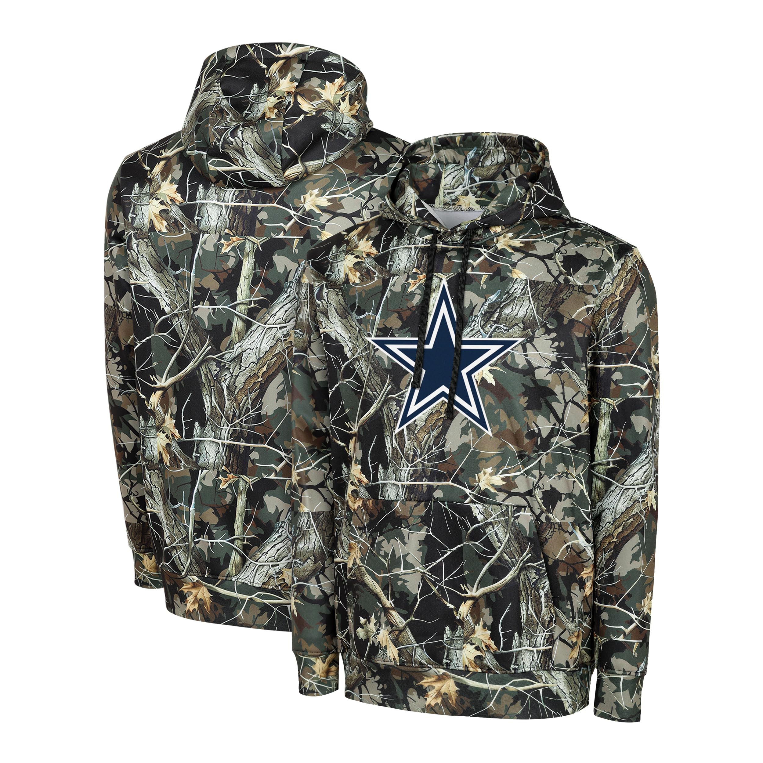 FOCO NFL Men's Official Sideline Hunter Camo Primary Logo Performance Pullover Hoodie Sweatshirt