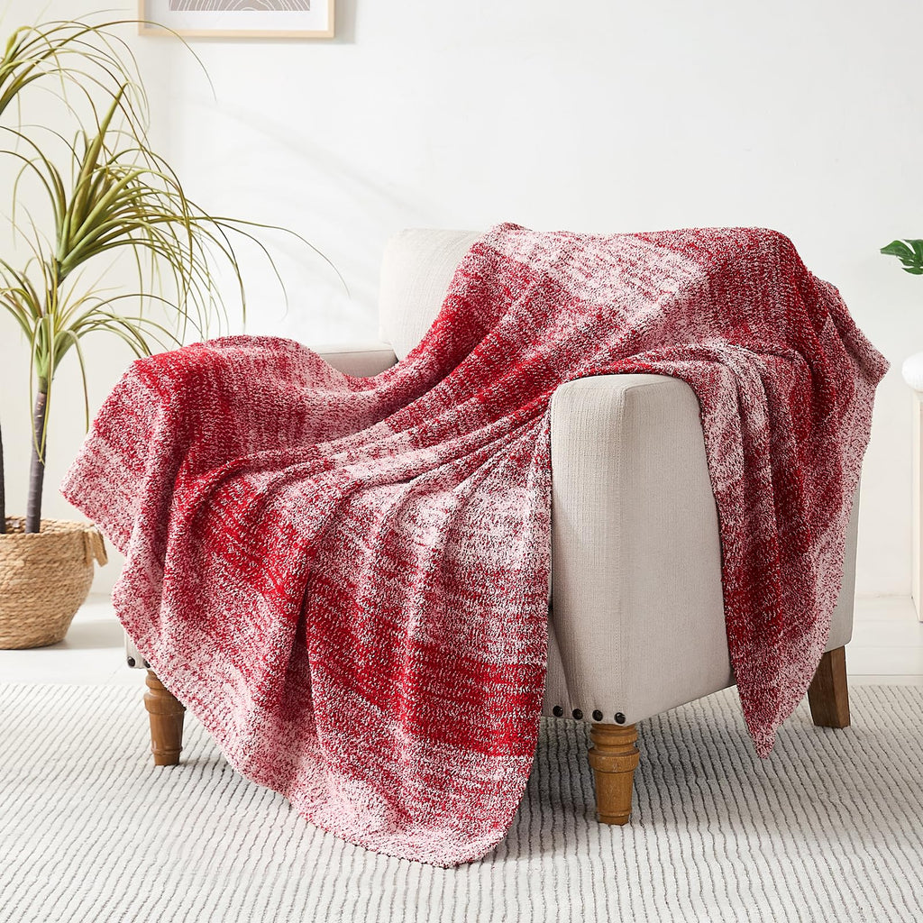 Checkered Throw Blanket, Black Soft Cozy Fluffy Knitted Throw Blankets for Couch, Sofa, Bed, Chair, Warm Fuzzy Travel Picnic Lightweight Plaid Blanket, 50x70 inches