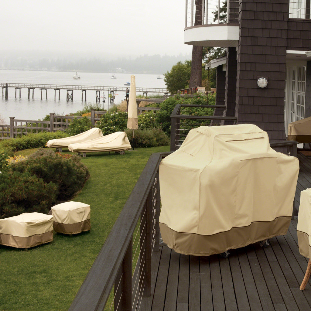 Classic Accessories Veranda Water-Resistant 108 Inch Rectangular/Oval Patio Table & Chair Set Cover, Outdoor Table Cover