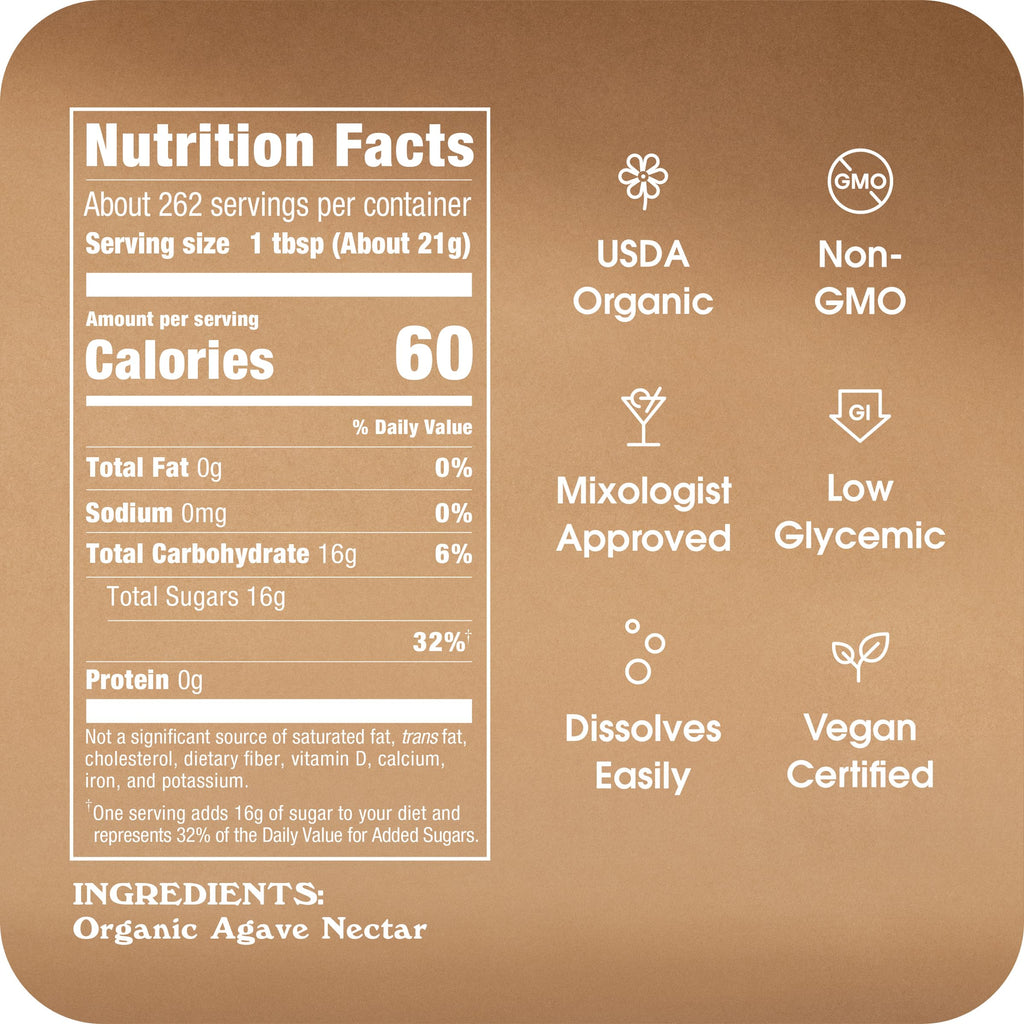 Agave In The Raw, Organic Agave Nectar, 18.5 oz | Made With Organic Blue Agave From Mexico, USDA Organic, Non-GMO Project Verified, Kosher Vegan and Low Glycemic Index