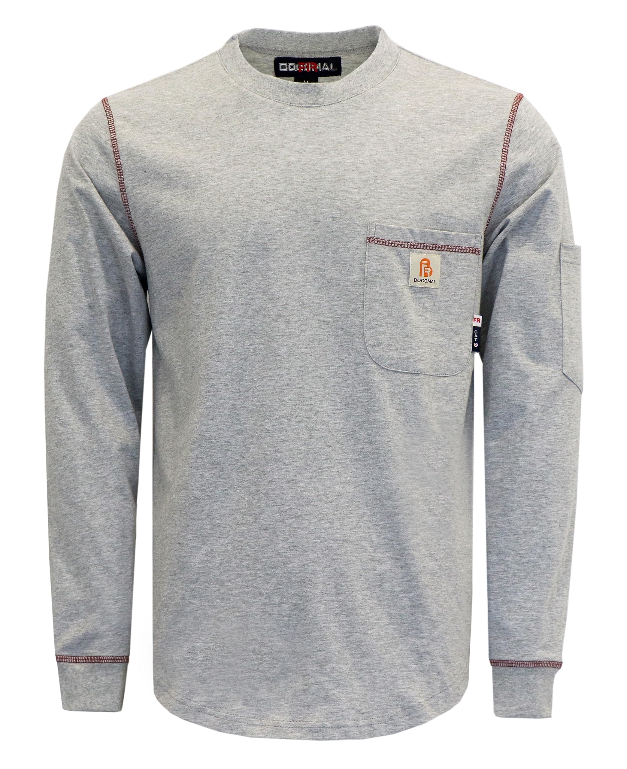 BOCOMAL FR Shirts for Men Lightweight Crew Long Sleeve Flame Resistant/Fire Retardant Shirt…