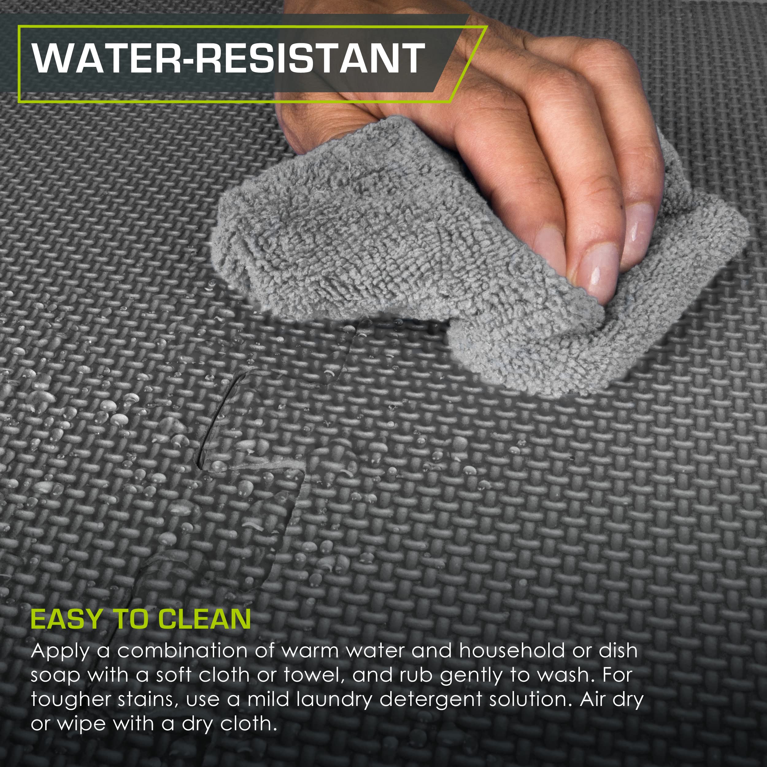 ProsourceFit Weaved Pattern Extra Thick Exercise Puzzle Mat 1-inch, EVA Foam Interlocking Tiles for Protective, Cushioned Flooring for Home and Gym Equipment; Black, 72 SQ FT, 18 Tiles