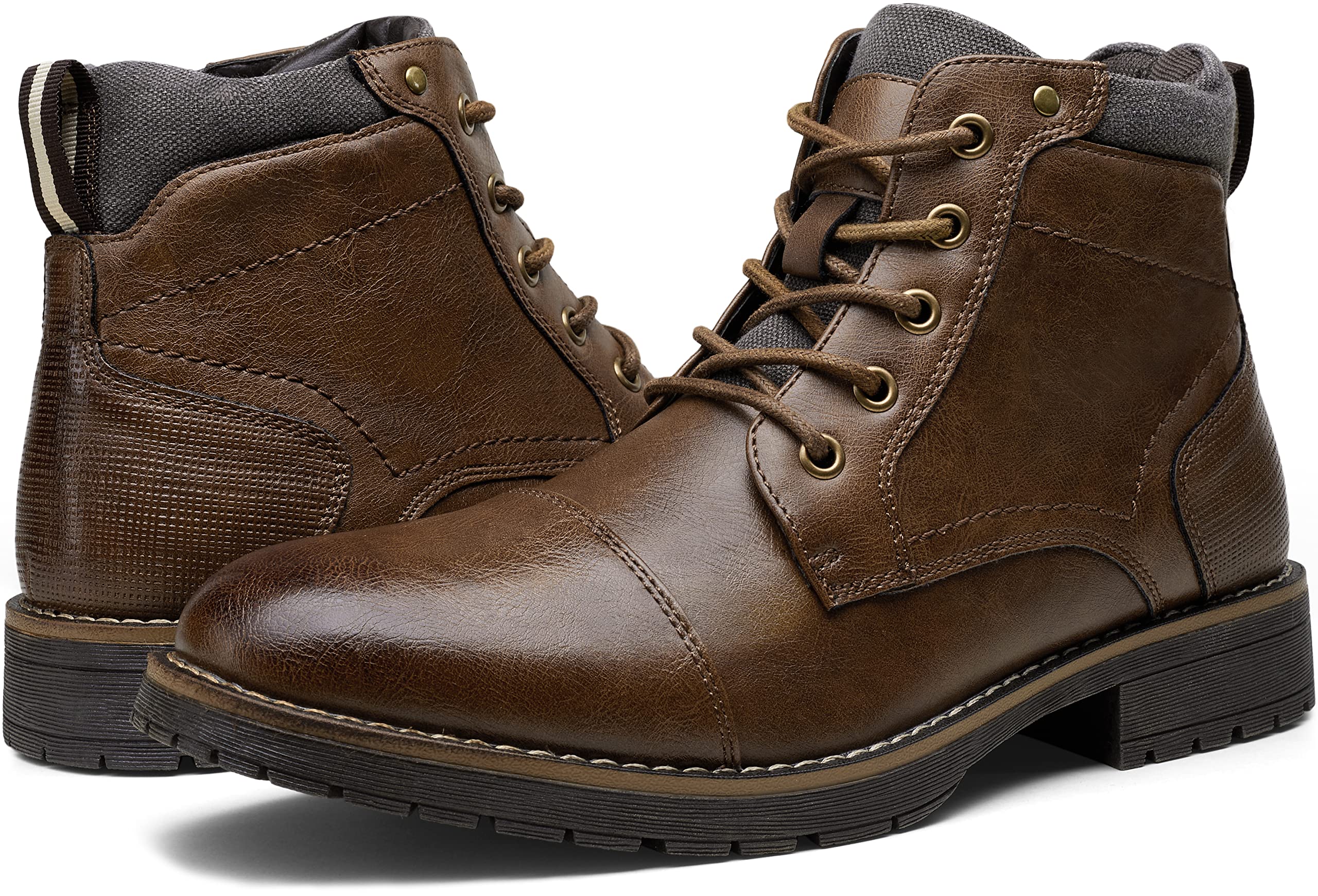 Vostey Men's Boots Boots for Men Casual Boots Motorcycle Combat Ankle Dress Boots Mens
