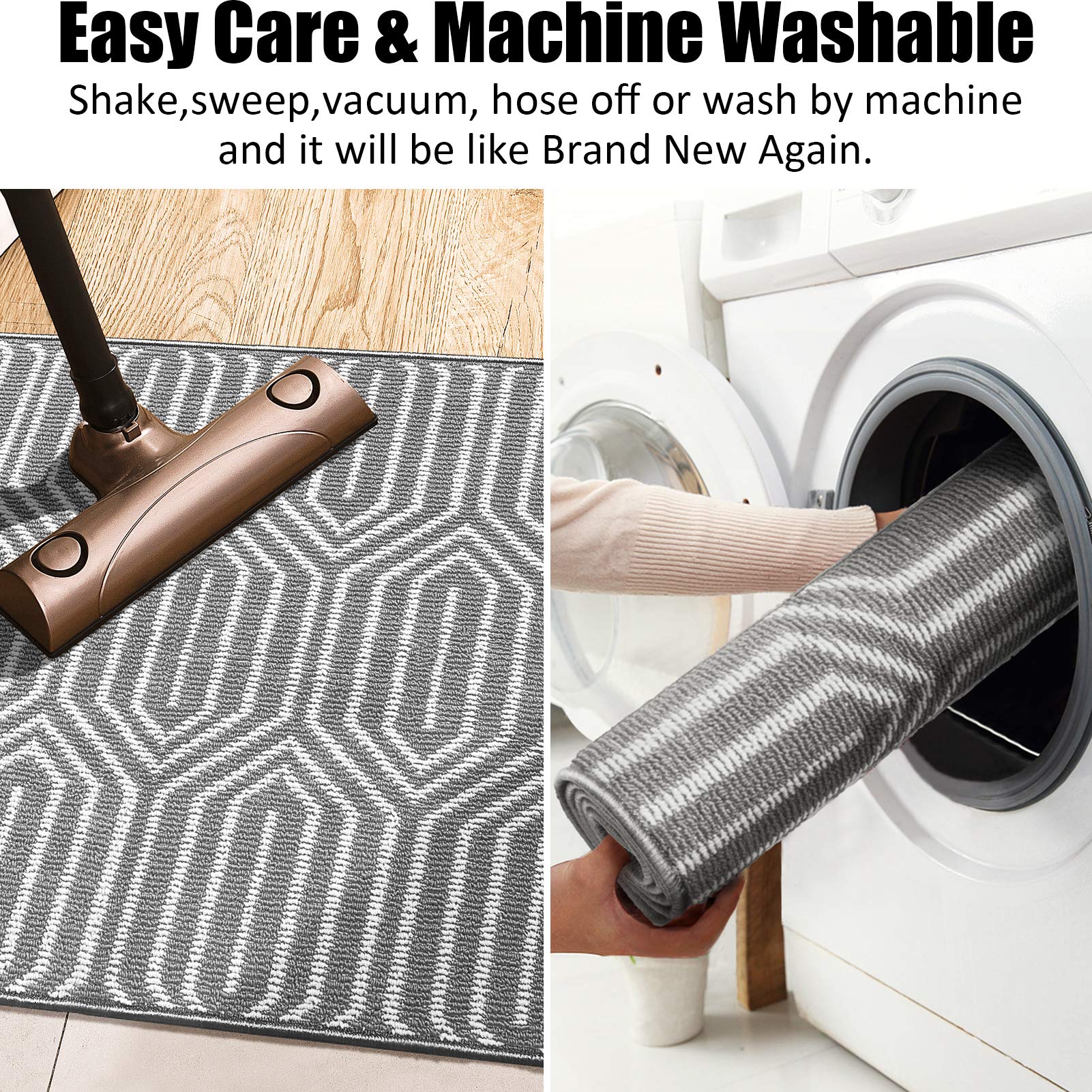Indoor Doormat 24"x 36", Absorbent Front Back Door Mat Floor Mats, Rubber Backing Non Slip Door Mats Inside Mud Dirt Trapper Entrance Door Rug Carpet, Machine Washable Low Profile-Brown Time Cloister
