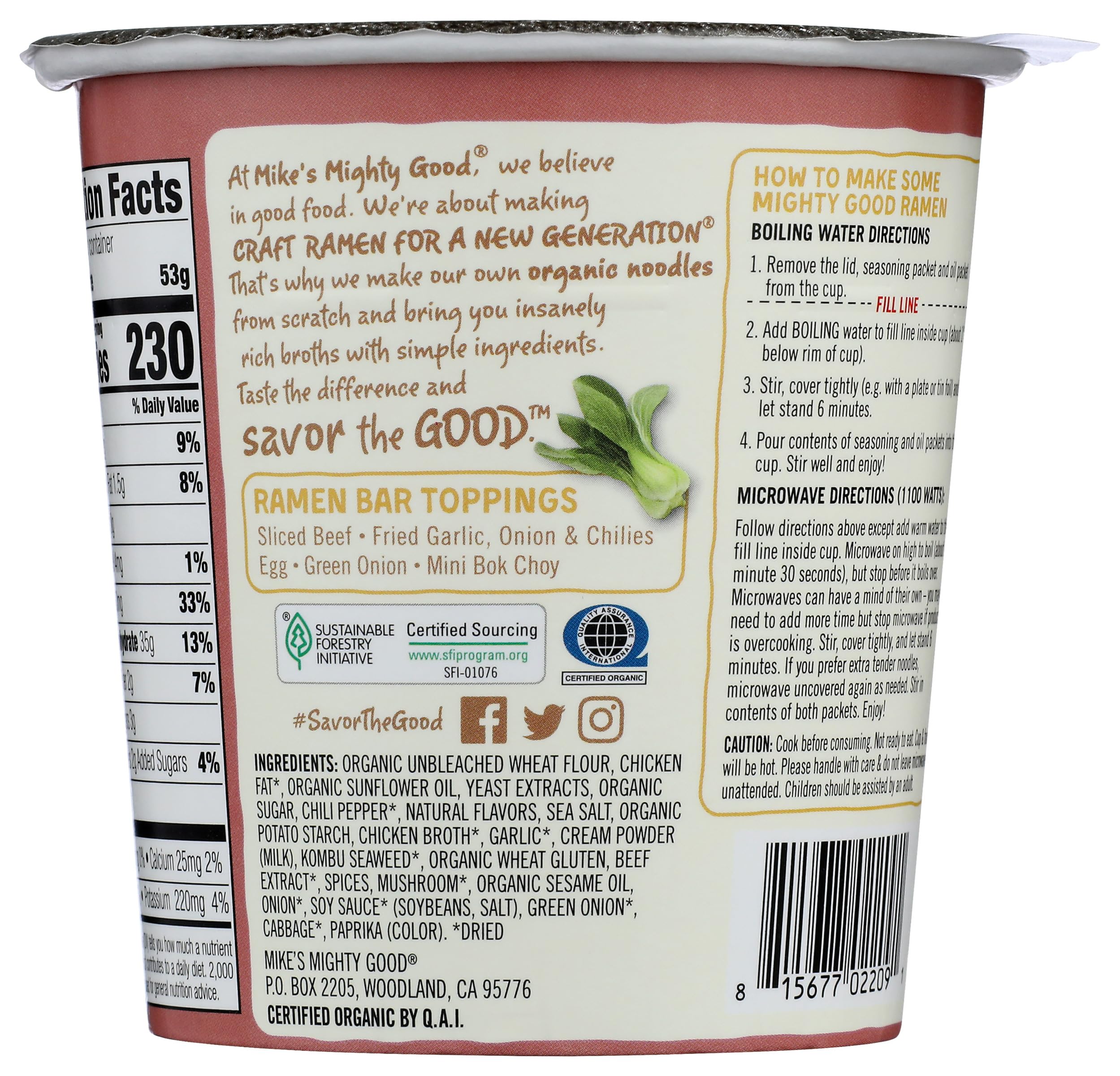 Mike's Mighty Good, Spicy Beef Ramen Cup, 1.8 Ounce