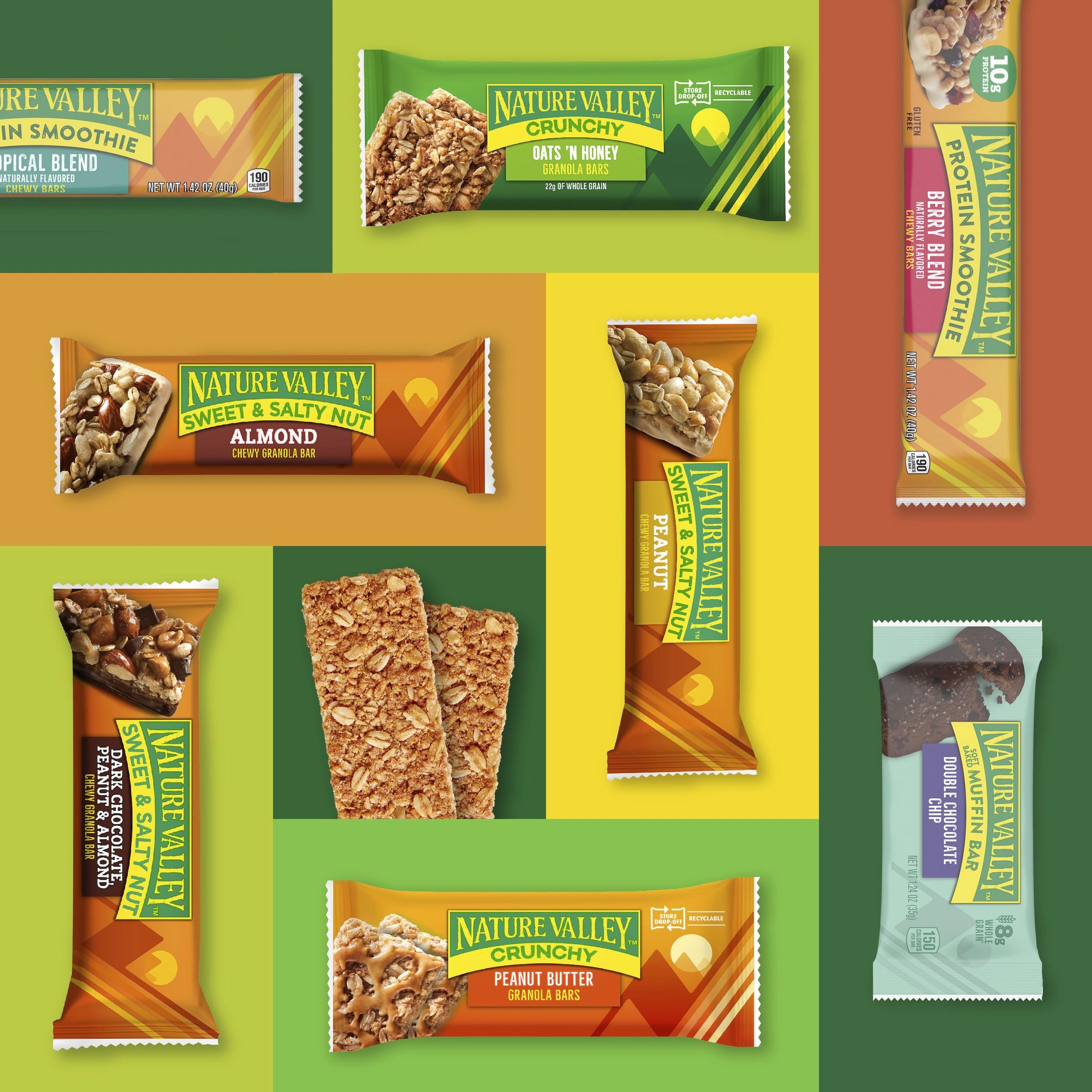 Nature Valley Crispy Creamy Wafer Bars, Blueberry, Whole Grain, 5 Bars, 6.5 oz
