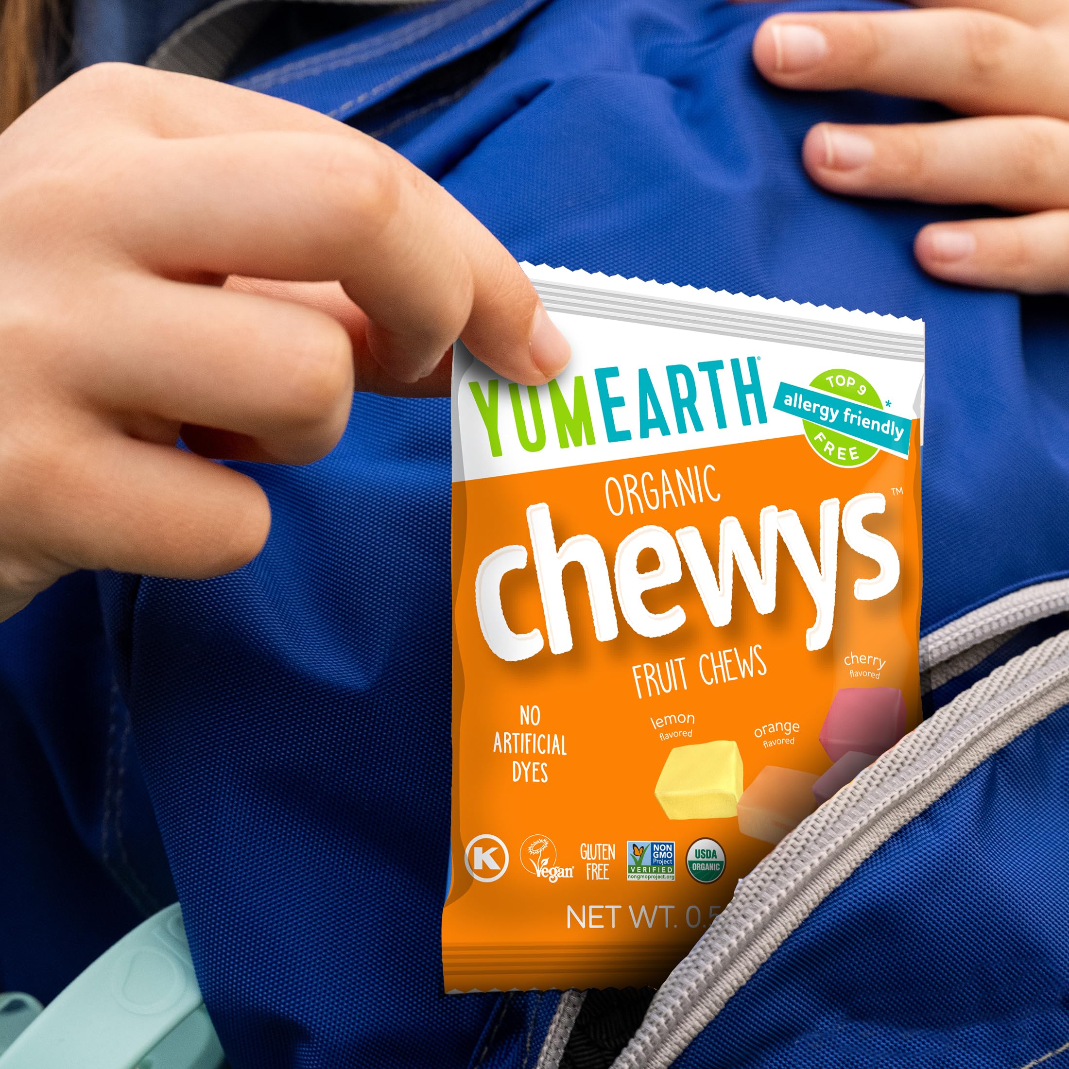 YumEarth Organic Chewys Fruity Reds, 5oz Non GMO, Gluten Free, Vegan, Dye Free Candy - Allergen Friendly