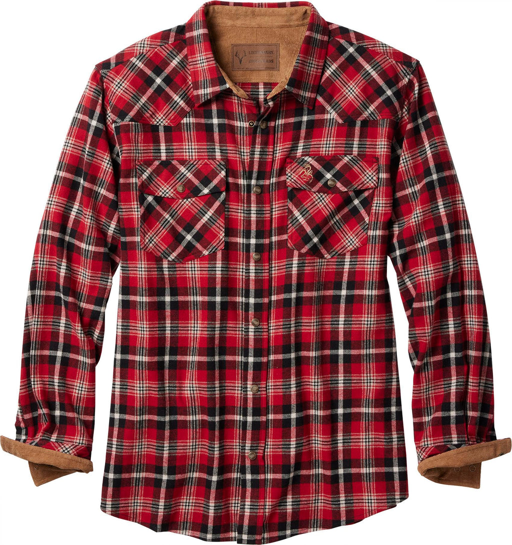 Legendary Whitetails Mens Western Button Up Brushed Cotton Flannel Shirt