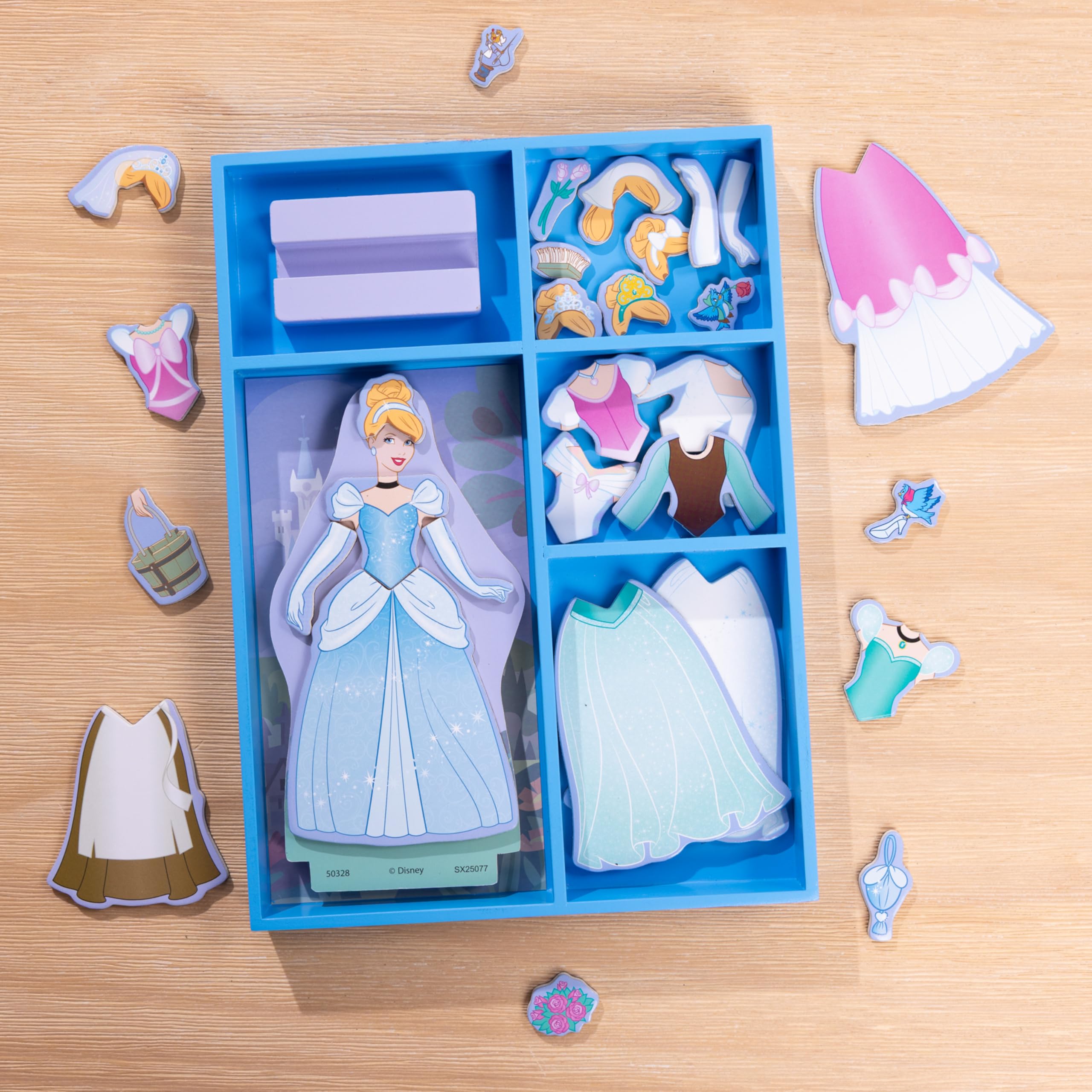 Melissa & Doug Disney Princess Ariel Magnetic Dress-Up Wooden Doll Pretend Play Set (30+ Pieces)