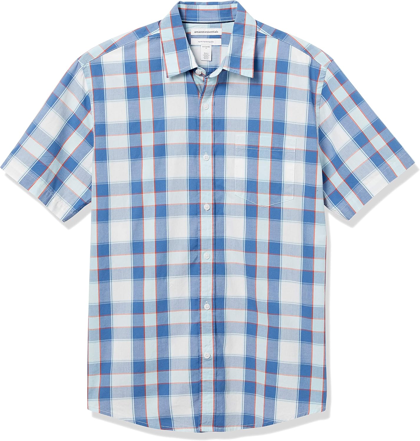Amazon Essentials Men's Regular-Fit Short-Sleeve Poplin Shirt