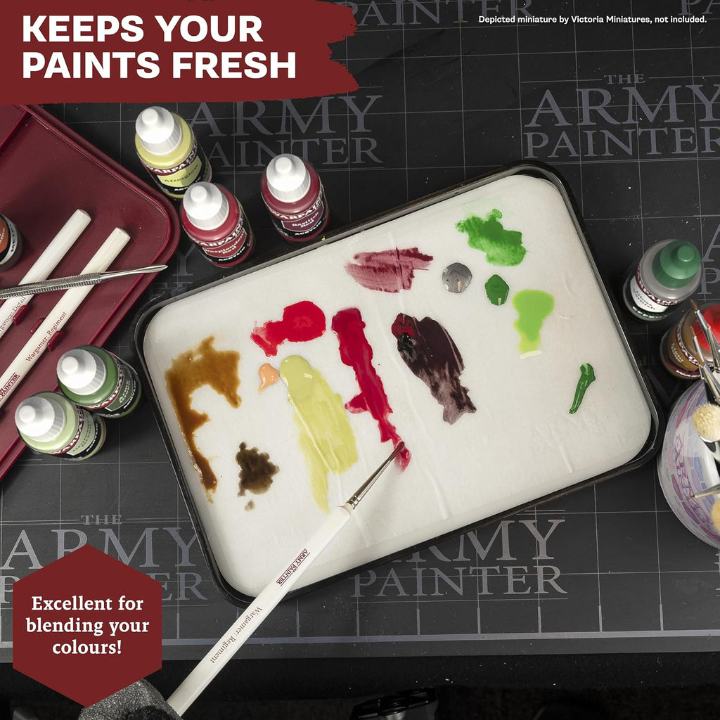 The Army Painter Wet Palette, for Acrylic Paint, Incl. 50 Sheets, 2 Foams & Paint Brush Storage - for Miniature Painting, D&D & Warhammer