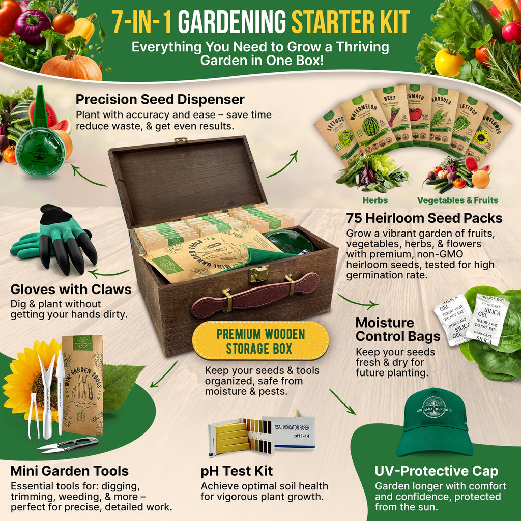 20 Vegetable Seeds Variety Pack - 12,465+ Non-GMO Heirloom Seeds for Planting Vegetables and Fruits in Individual Seed Packets, Home Garden Seed for Hydroponic, Indoor and Outdoors Gardening