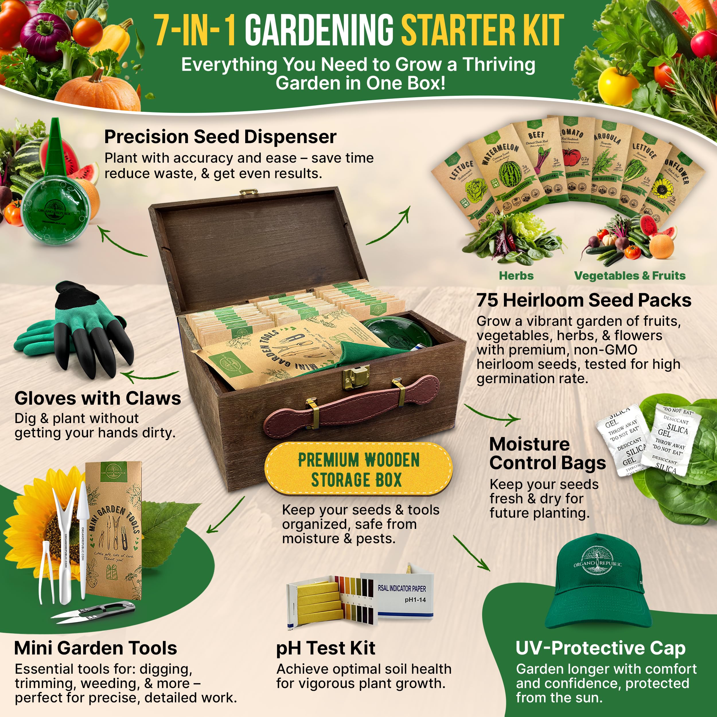 20 Vegetable Seeds Variety Pack - 12,465+ Non-GMO Heirloom Seeds for Planting Vegetables and Fruits in Individual Seed Packets, Home Garden Seed for Hydroponic, Indoor and Outdoors Gardening
