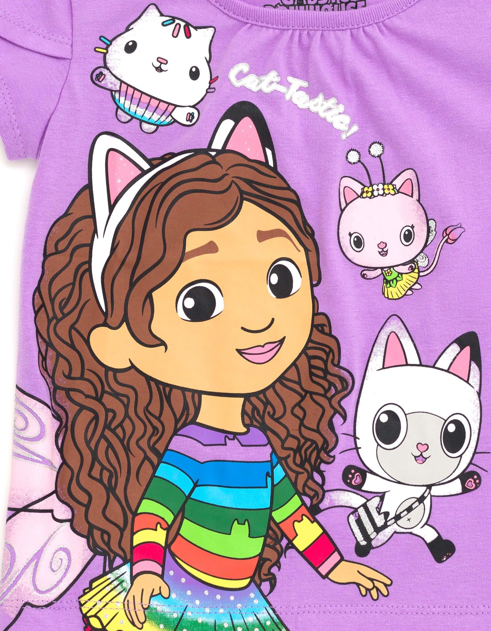 DREAMWORKS GABBY'S DOLLHOUSE Girls' T-Shirt and Tutu Skirt Set with Scrunchie Toddler to Big Kid