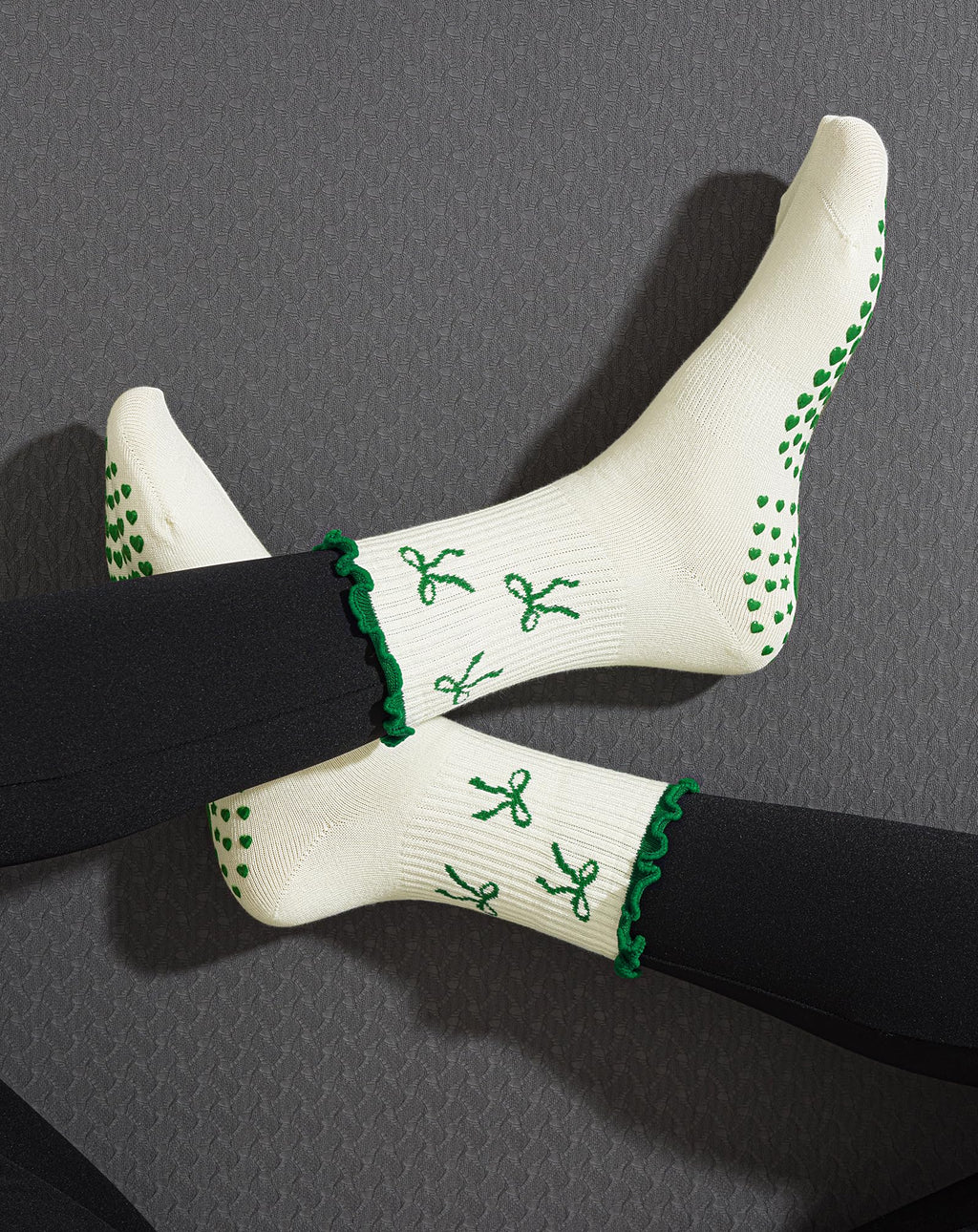Yawlsow Pilates Grip Socks for Women Yoga Grippy Socks Cute Barre Non Skid Athletic Crew Sticky Sock Workout Hospital