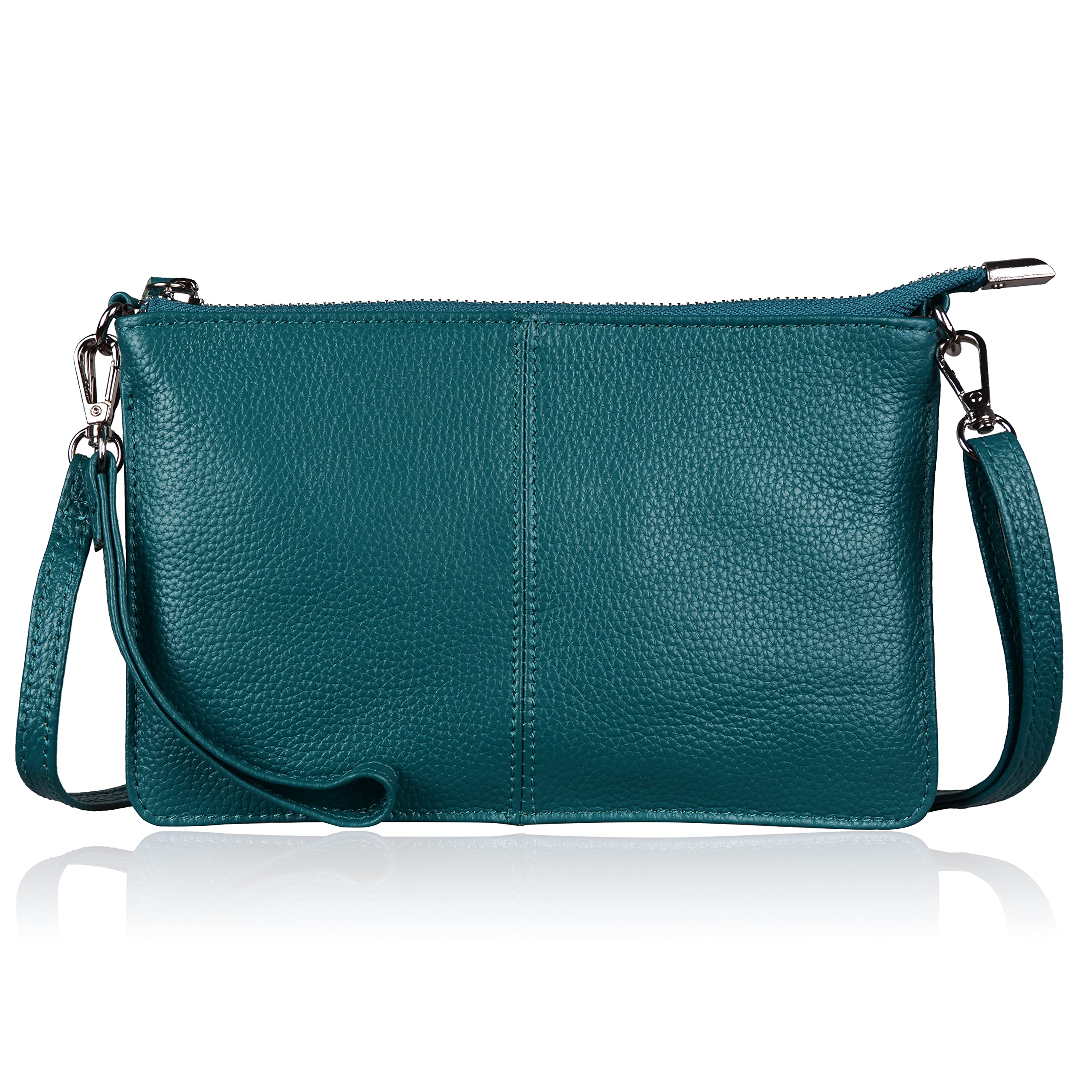 befen Genuine Leather Wristlet Clutch Wallet Purses Small Crossbody Bags for Women with RFID Blocking Card Slots