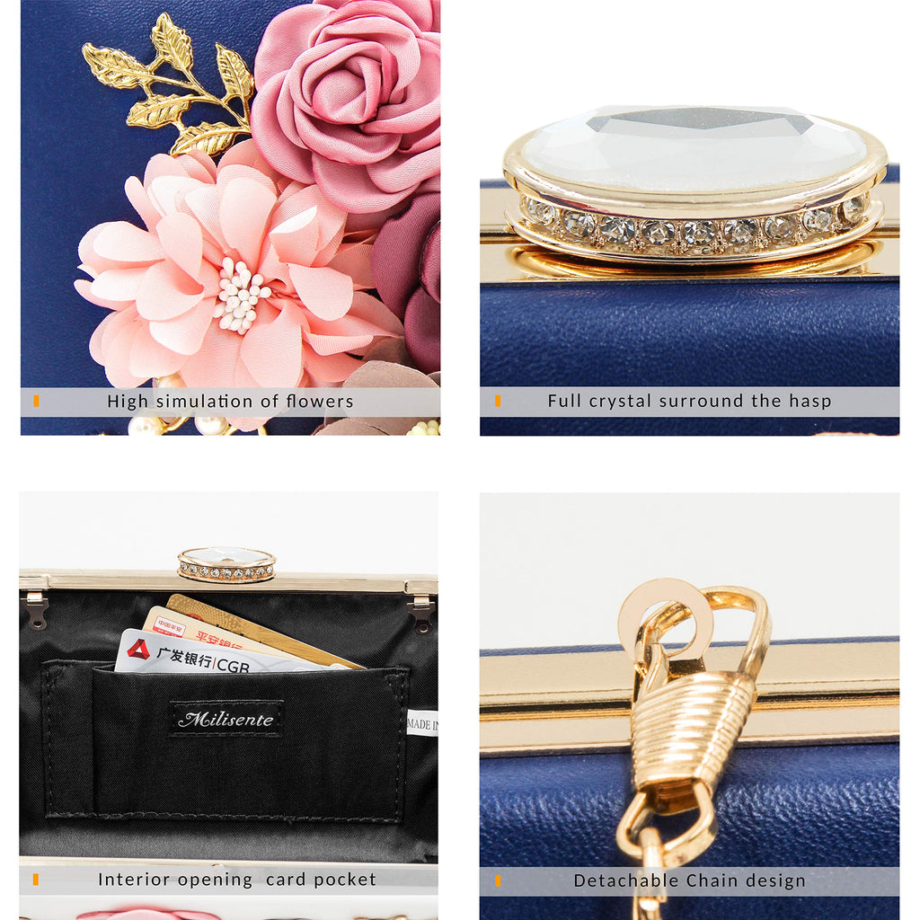 Evening Bag for Women, Flower Wedding Evening Clutch Purse Bride Floral Clutch Bag