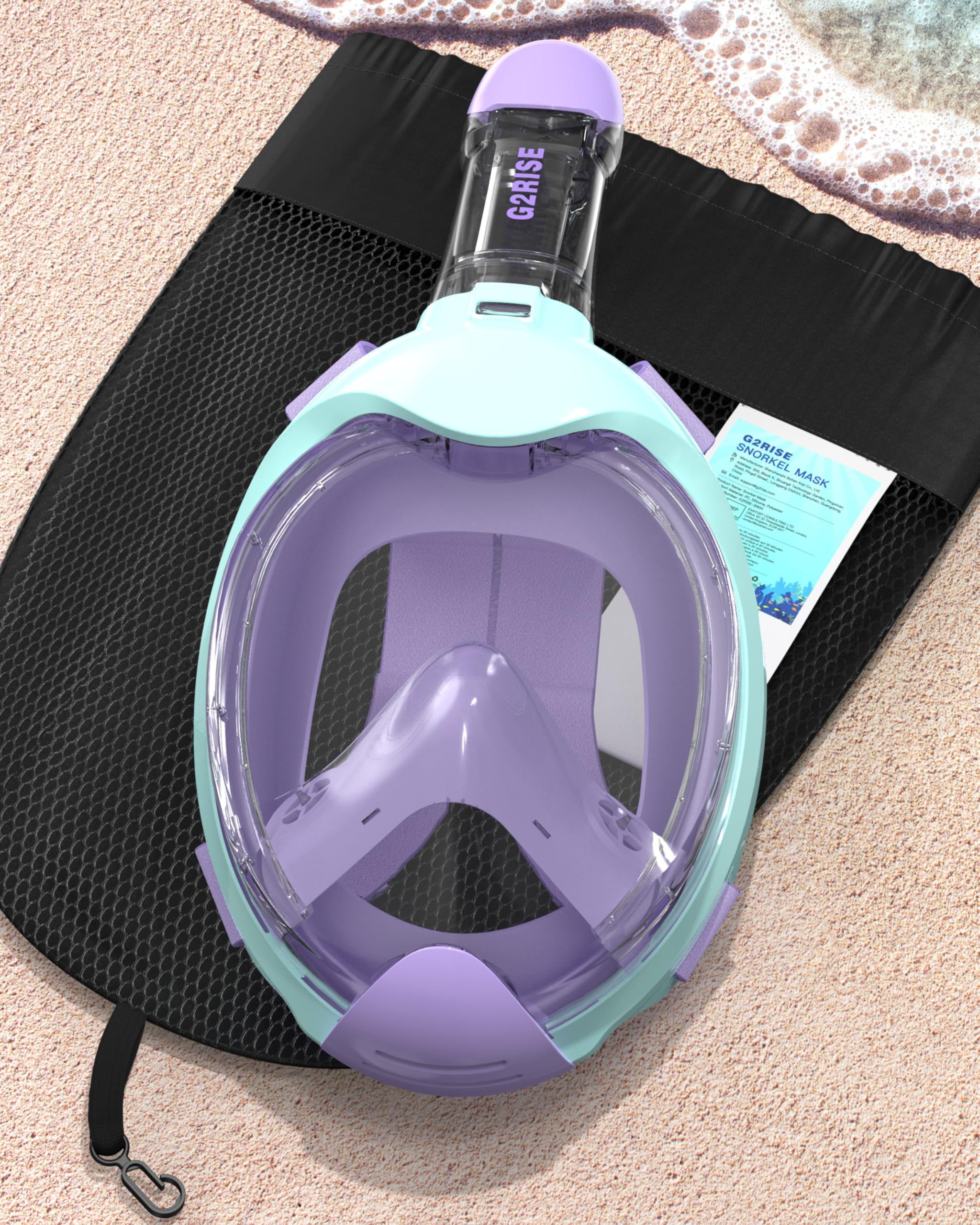 G2RISE Kids Snorkel Mask Full Face Snorkel Set, Snorkeling Gear for Kids with 180 Degree Panoramic View, Anti-Leak & Anti-Fog