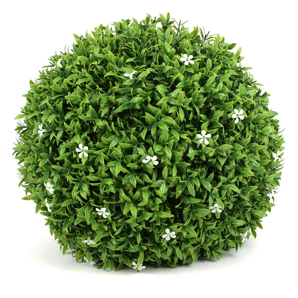 3rd Street Inn XL Baby's Breath Topiary Ball - Artificial Plant Set - Indoor/Outdoor Wedding Party Decor - Faux Foliage Garden Sphere - Tree and Bush Substitute (19")