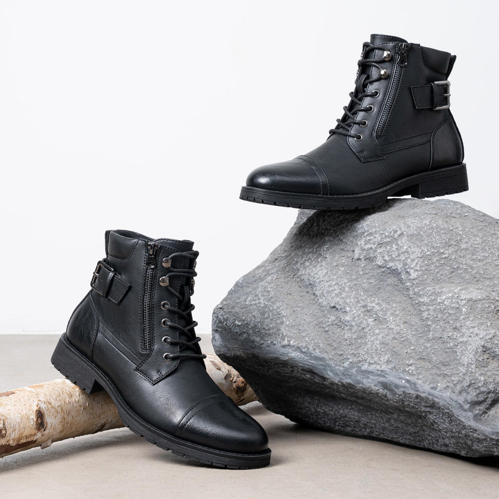 Vostey Men's Boots Boots for Men Casual Boots Motorcycle Combat Ankle Dress Boots Mens