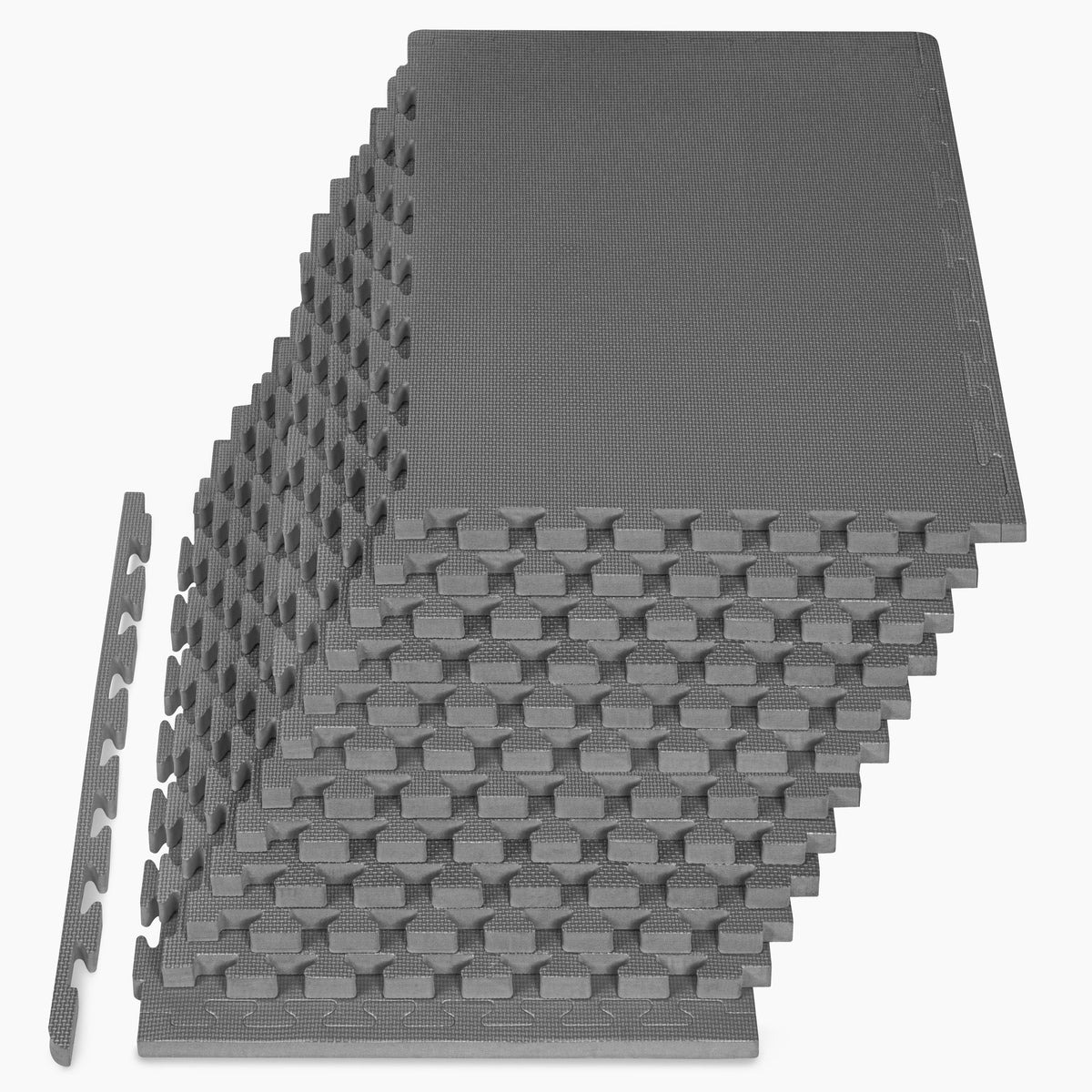 ProsourceFit Weaved Pattern Extra Thick Exercise Puzzle Mat 1-inch, EVA Foam Interlocking Tiles for Protective, Cushioned Flooring for Home and Gym Equipment; Black, 72 SQ FT, 18 Tiles