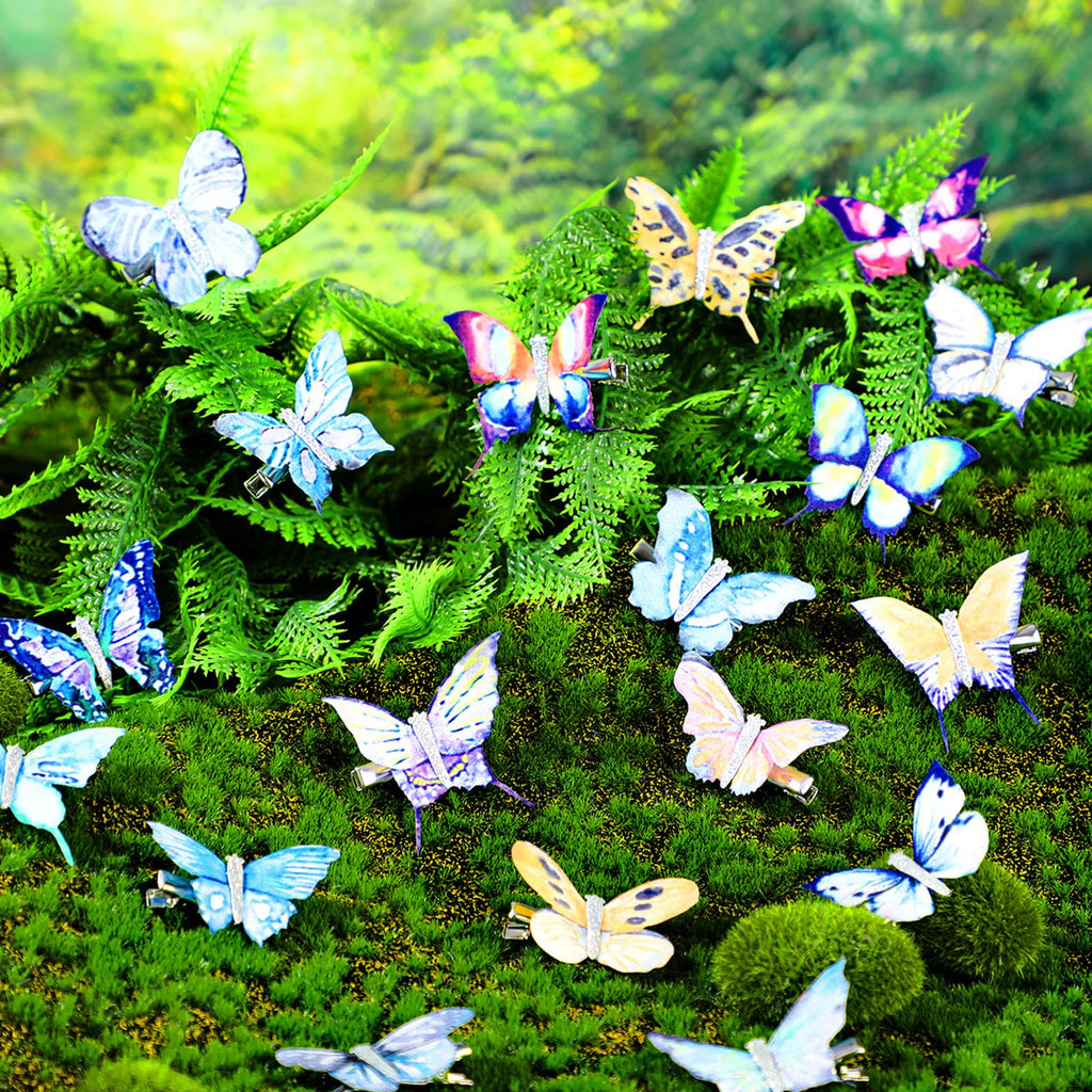 Boao 18 Pieces Glitter Butterfly Hair Clips for Girls Teens Women Hair Accessories (Bright Style)