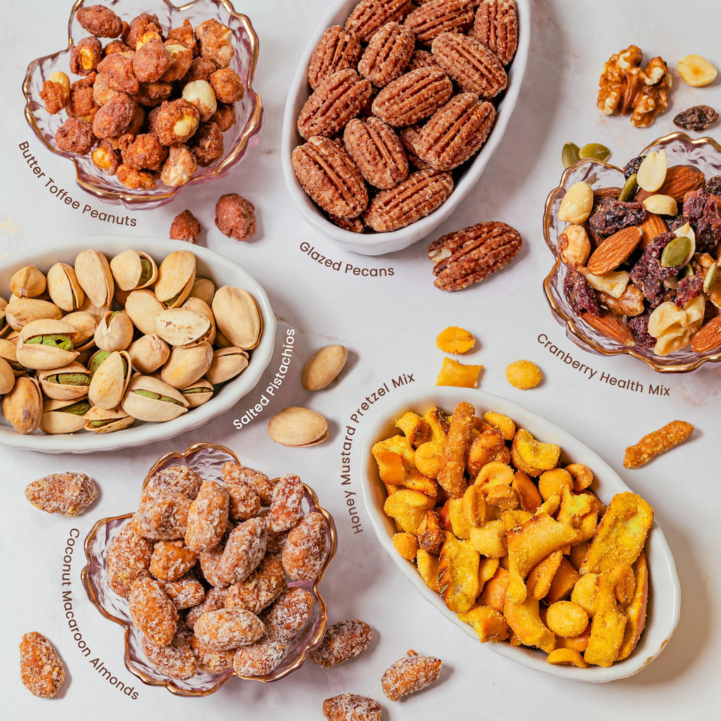 Nut Gift Basket, in Reusable Wooden Crate, Healthy Fathers Day Gift Option, Gourmet Snack Food Box, with Unique Flavors, Great for Feel Better, Sympathy & Birthday- Bonnie & Pop
