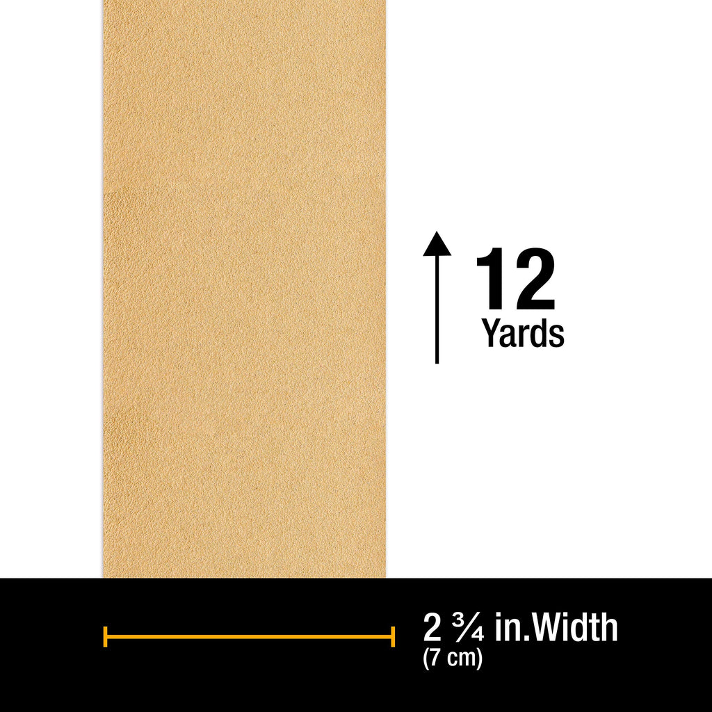 Dura-Gold Premium - 40 Grit Gold - Hook & Loop Backing Longboard Continuous Sandpaper Roll, 2-3/4" Wide, 12 Yards Long - For Automotive & Woodworking Air File Long Board Sanders, Hand Sanding Blocks