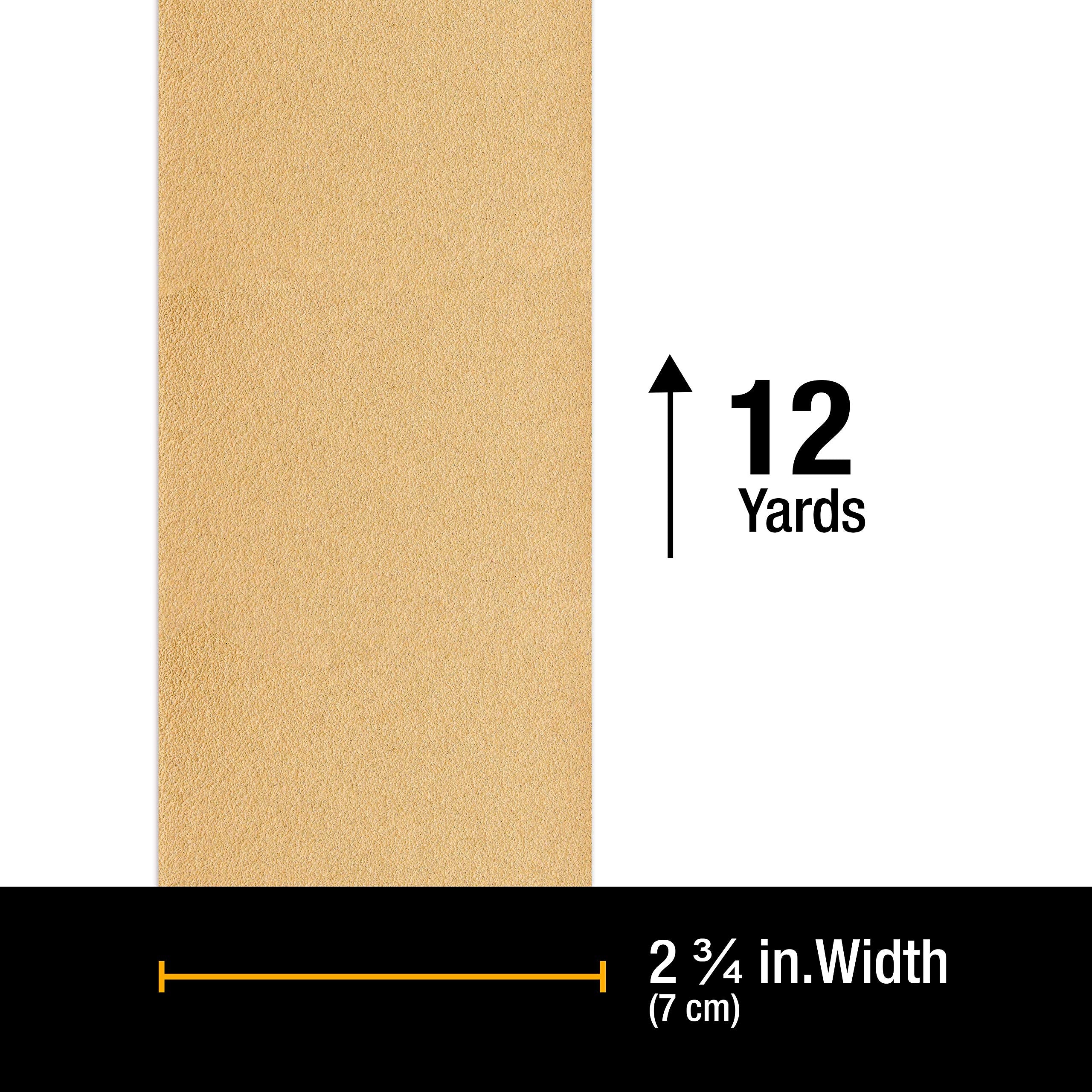 Dura-Gold Premium - 40 Grit Gold - Hook & Loop Backing Longboard Continuous Sandpaper Roll, 2-3/4" Wide, 12 Yards Long - For Automotive & Woodworking Air File Long Board Sanders, Hand Sanding Blocks