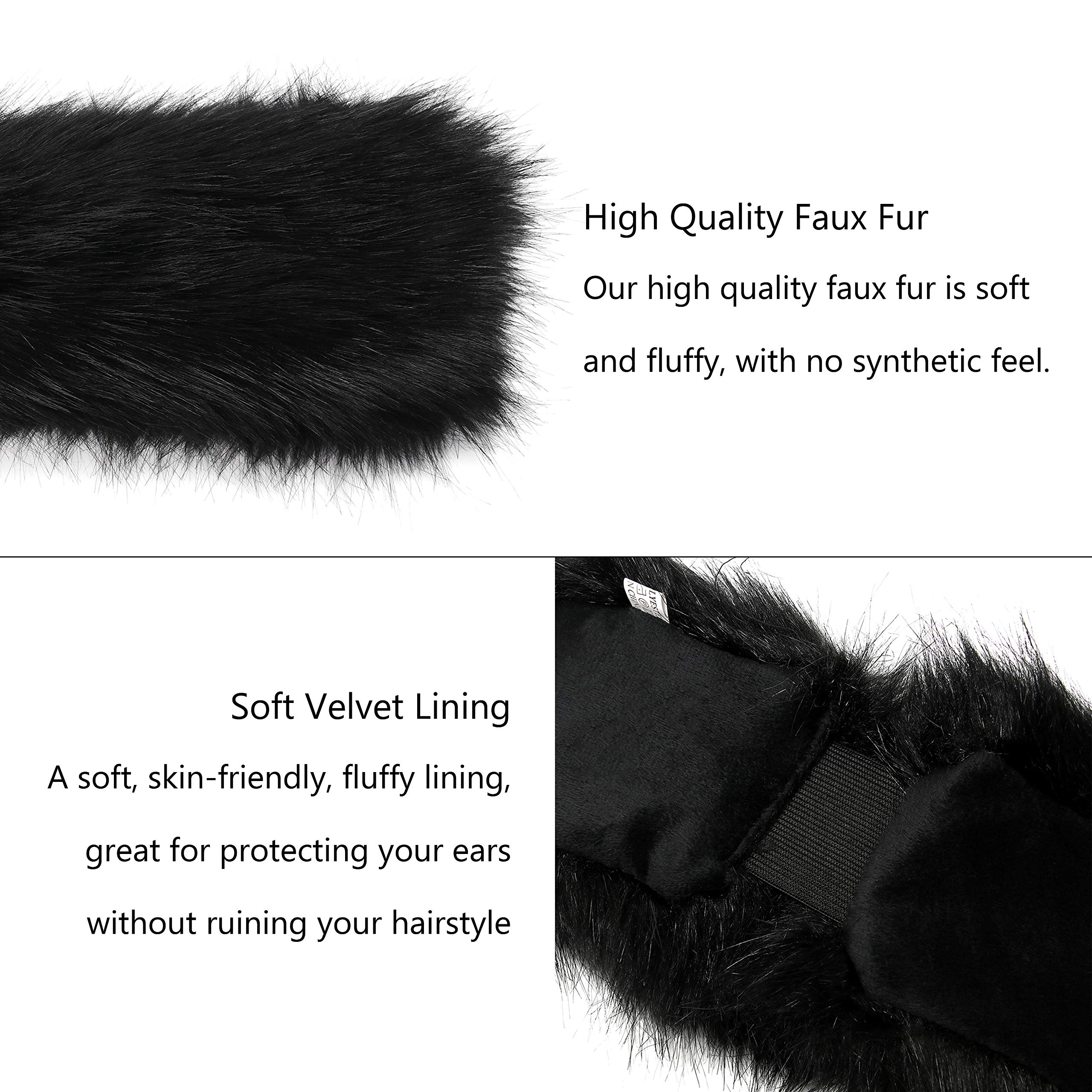 LA CARRIE Faux Fur Headband with Stretch Women's Winter Earwarmer Earmuff