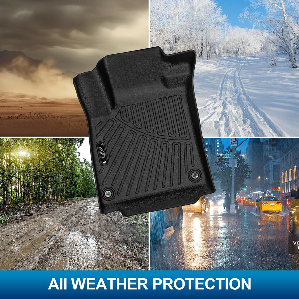 PELEUS Floor Mats for Toyota 4Runner 2003-2009 (4th Gen), All Weather Custom Fit Car Mats & Cargo Liner Set, Odorless TPE Heavy Duty Protection Accessories, Black (Only 5-Seat Models)