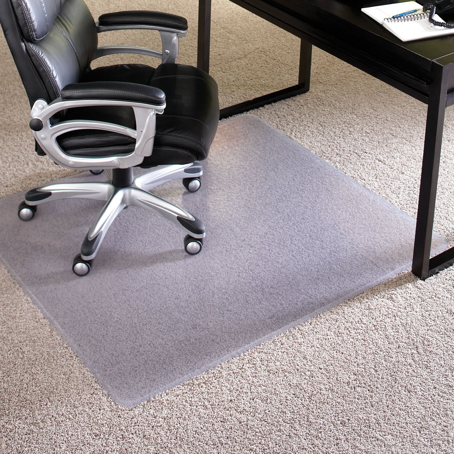 ES Robbins High Pile Carpet Chair Mat, Rectangle 46"x60" Beveled Edge