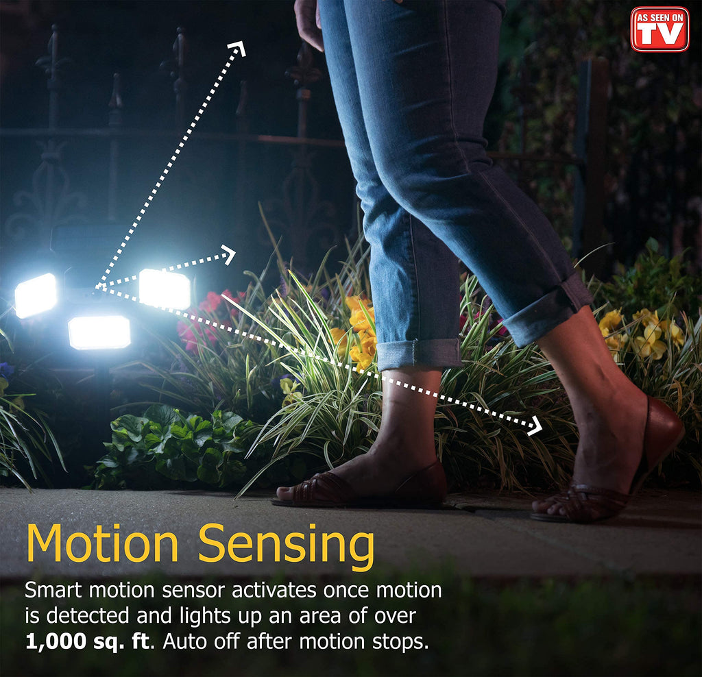 Bell+Howell Bionic Flood Light ASON TV, Solar Lights Outdoor Waterproof- 50% Brighter 108 COB-LED's w/Motion Sensor 180° Swivel, Adjustable Panels for Garden, Lawn and Patio As Seen On TV
