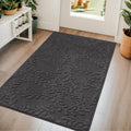 BEQHAUSE Door Mats 20”x32”, Non-Slip TPR Backing Entryway Doormat, Super Absorbent Welcome Mat for Front Door, Mud Shoes & Paws, Washable Entry Rugs, Black