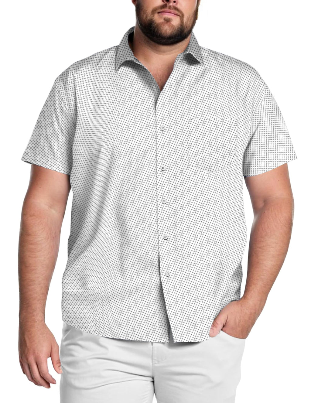 COOFANDY Big & Tall Shirts for Men Short Sleeve Button Down Casual Dress Shirts