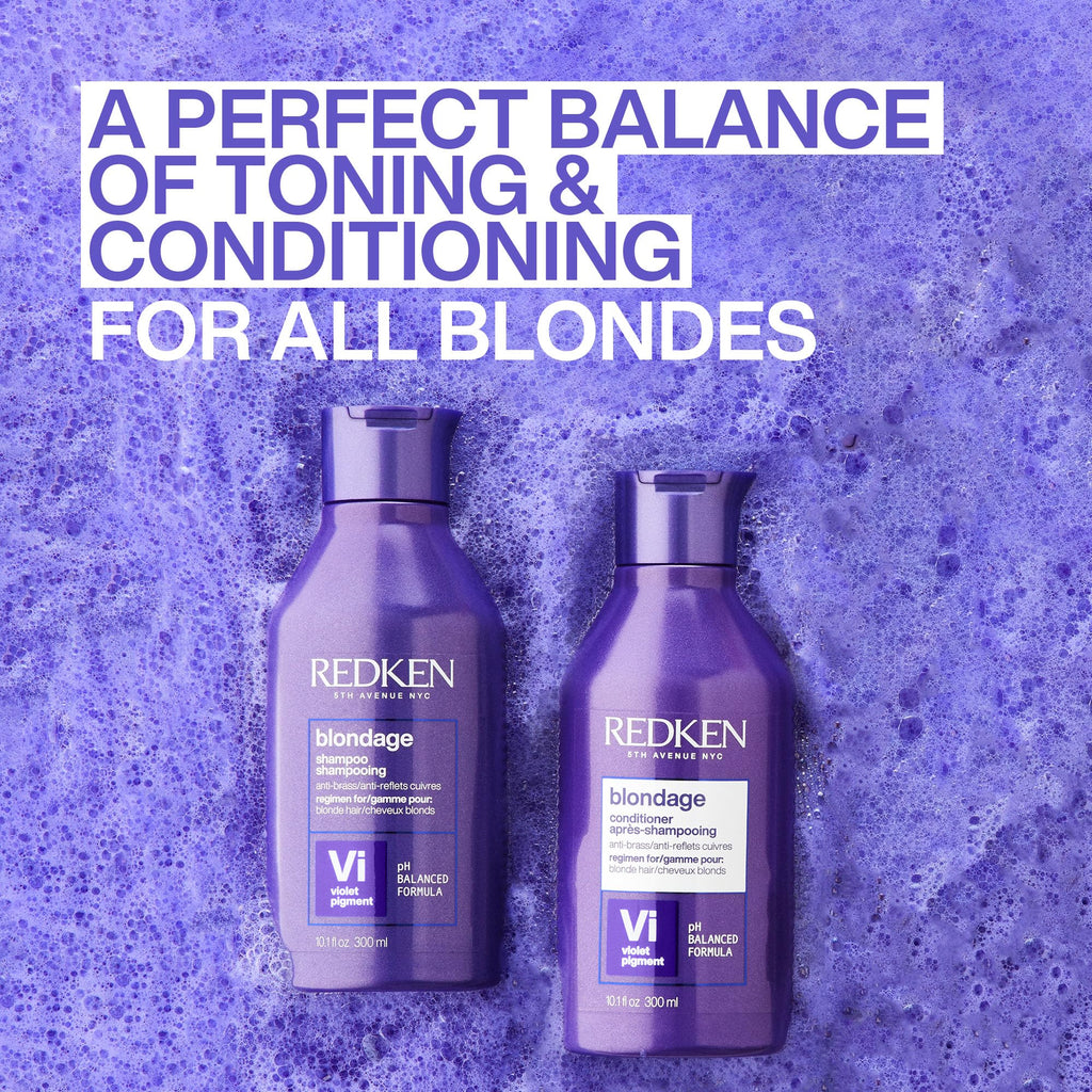 Redken Blondage Color Depositing Purple Conditioner For Blonde Hair - Tones & Moisturizes Brassy Hair