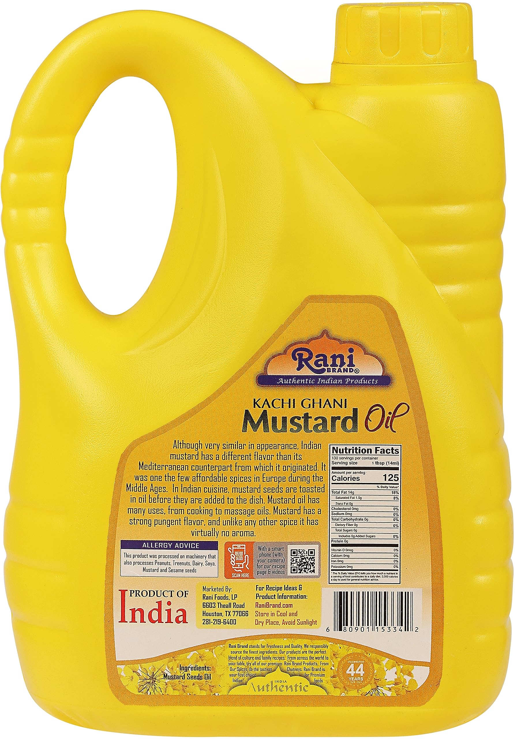 Rani Premium Oils Combo Set of 3 - Peanut Oil, Mustard Oil, Sesame Oil 16.9 Ounce (500ml) ~ Cold Pressed | 100% Natural | Kosher | NON-GMO | Vegan | Gluten Free