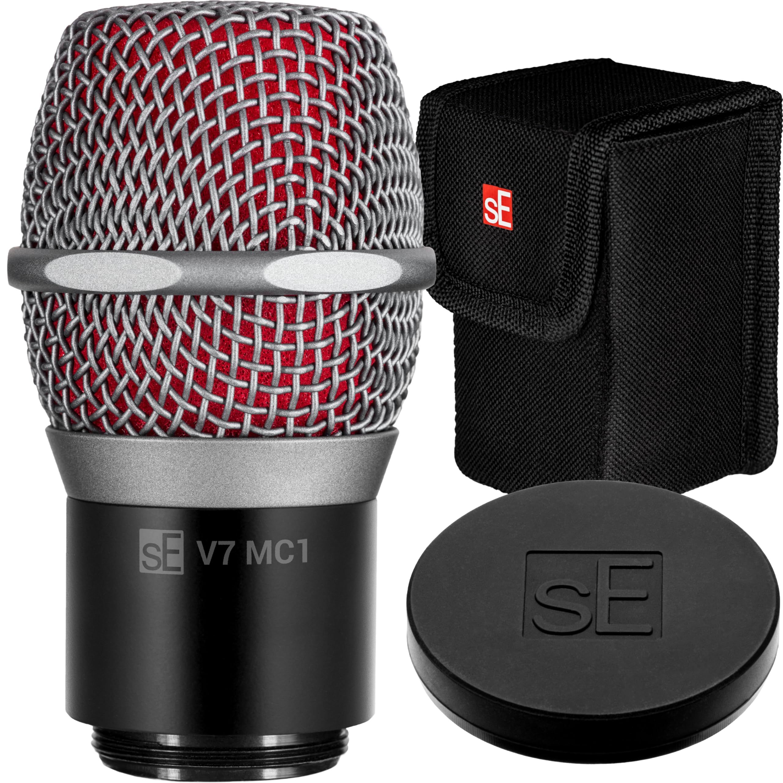 SE ELECTRONICS V7 MC1 Wireless Microphone Capsule - Compatible with Shure Wireless Transmitters - Professional Dynamic Microphone for Singing, Speech & Music Studio Recording (Black)