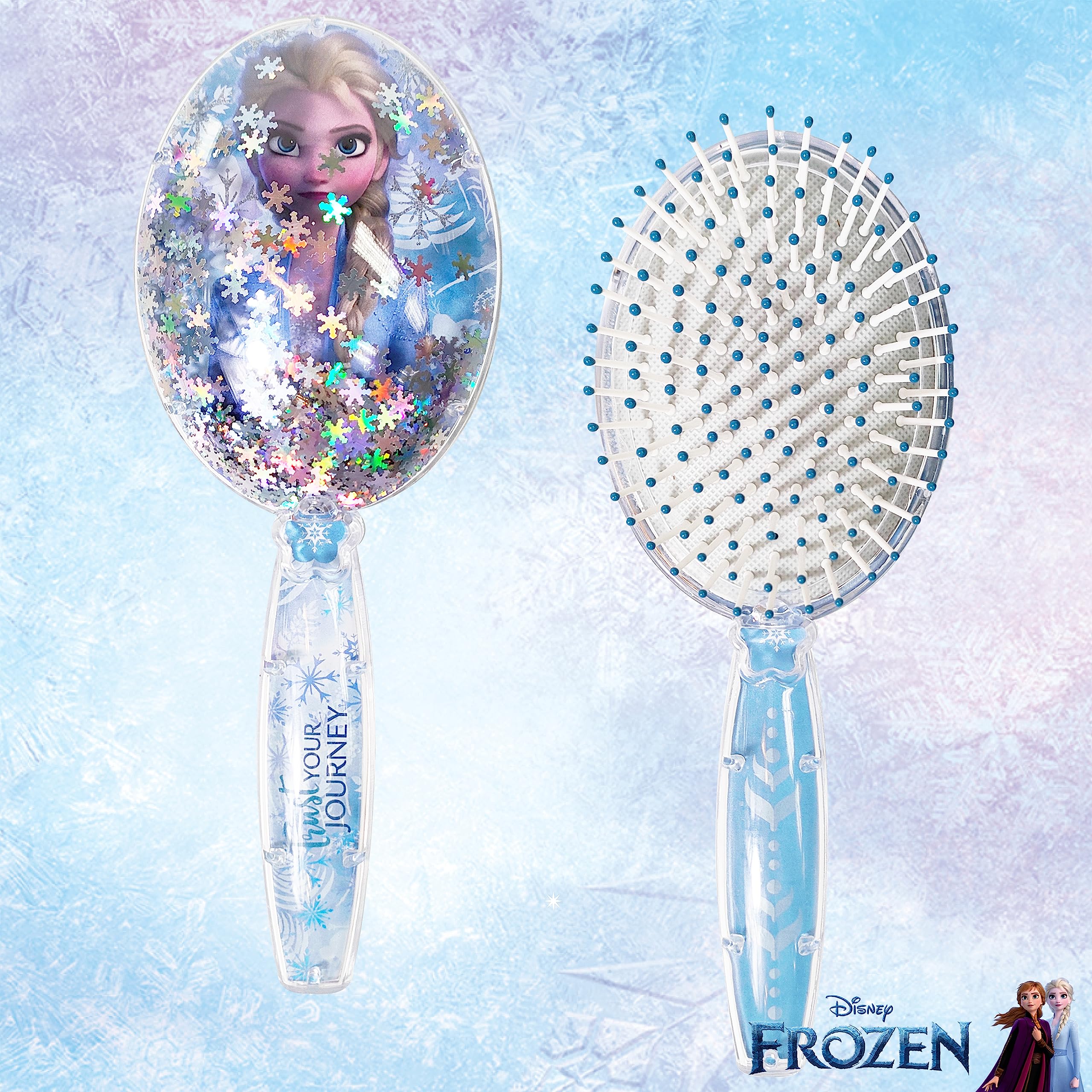 CoComelon Hair Brush with Magical Sparkling Stars Confetti HairBrush, Green - Kids Hair Brush Ages 3+
