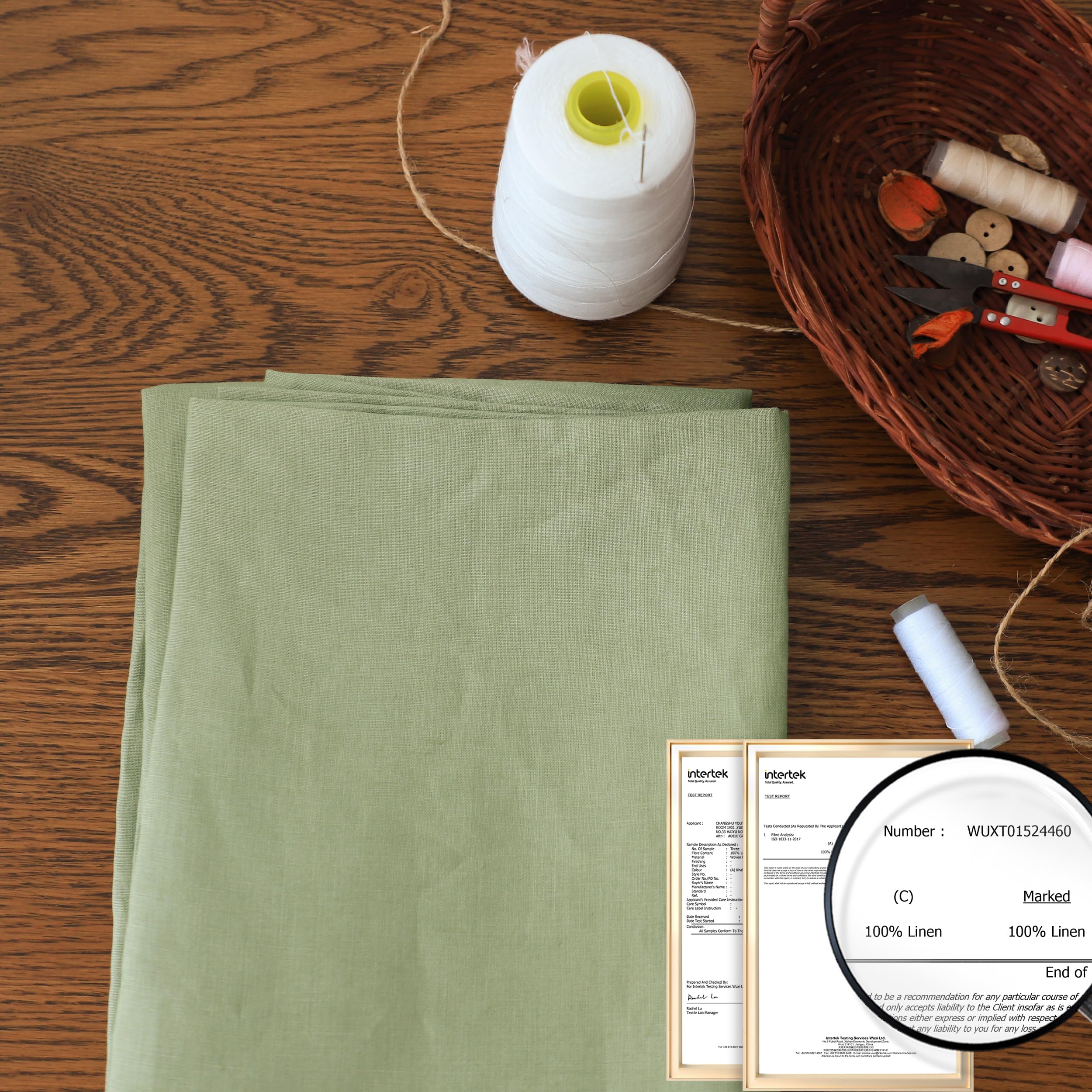 Simple&Opulence 100% Nature Pure Linen Fabric 78 Inch by The Yard, Plain Solid Color Linen Fabric for Sewing, Embroidery, Clothing, Needlework, Bag, Tablecloths, Garments Craft Accessories(Dusty Blue)