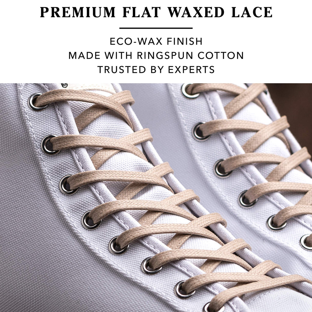 Premium Flat Waxed Cotton Boot Laces - Cobbler's Choice Shoe Laces - Durable and Beautiful!