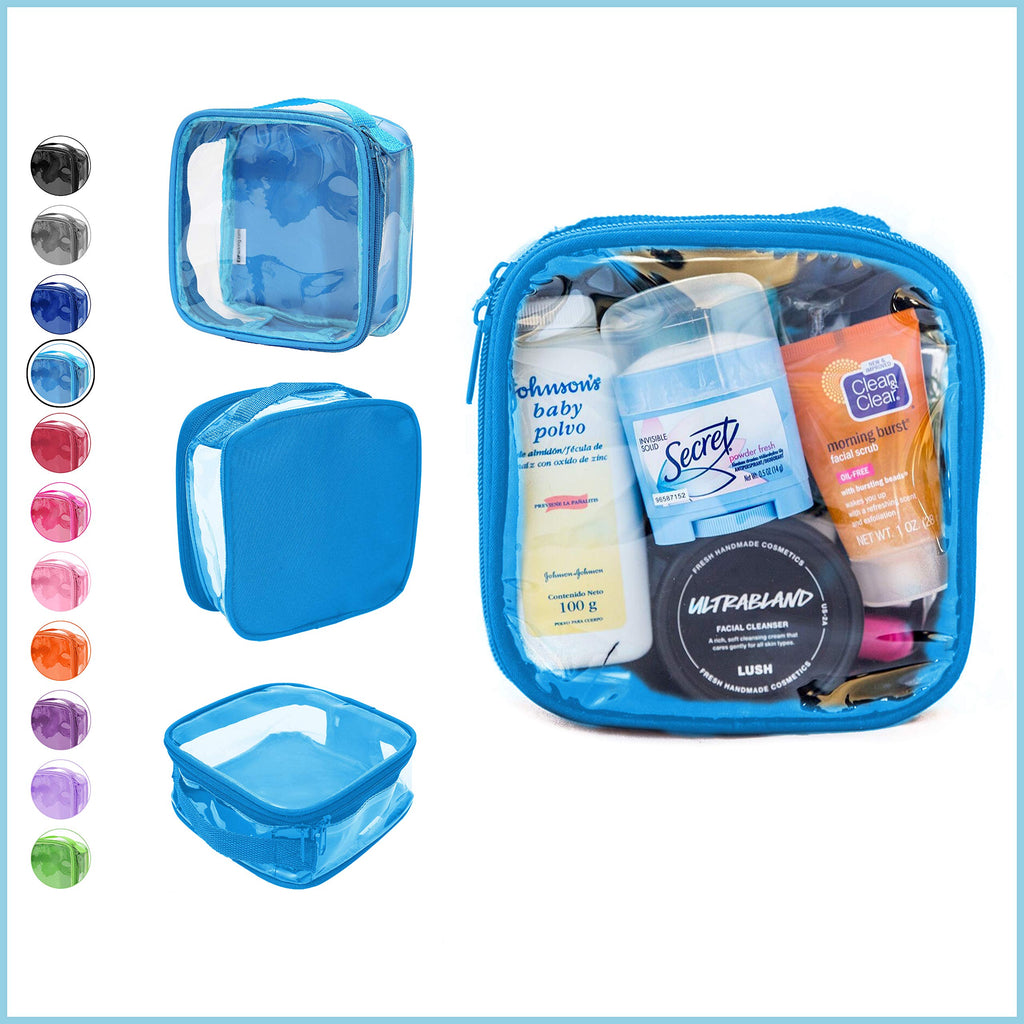 EzPacking Clear TSA Approved 3-1-1 Travel Toiletry Bag for Carry On/Quart Size Transparent Liquids Pouch for Airport Security/Reusable See Through Vinyl & PVC Plastic Organizer Men Women (Black)
