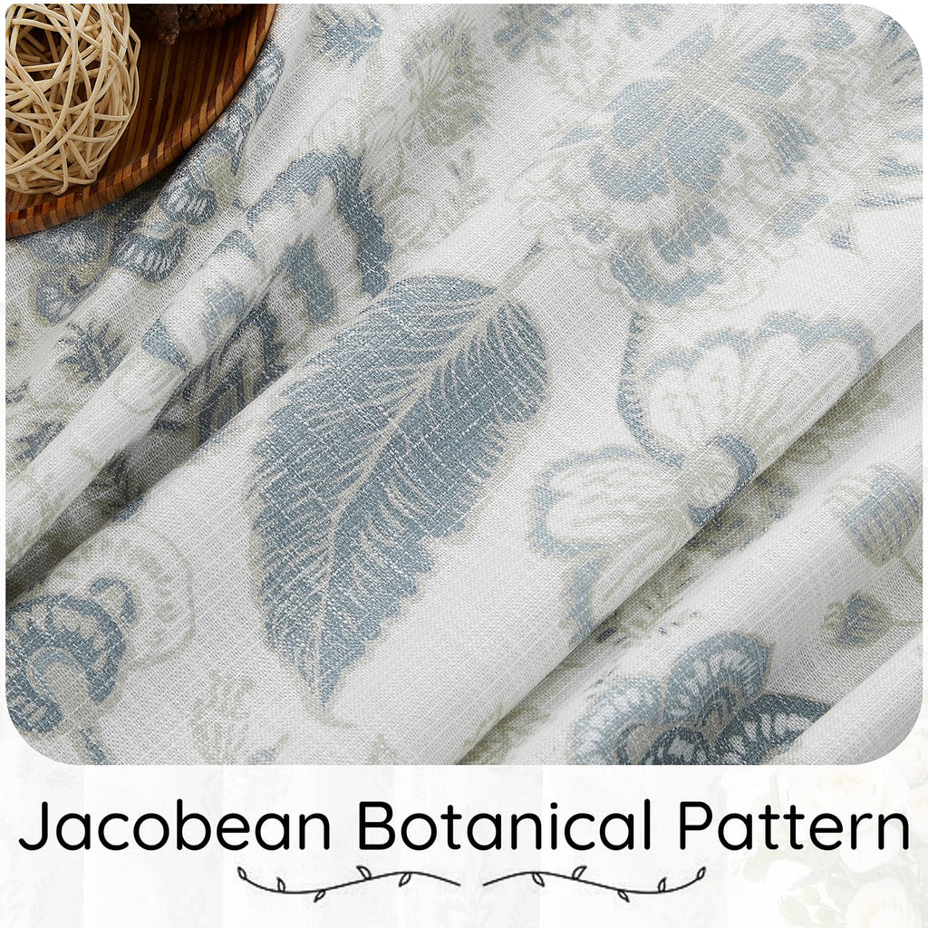 Kayne Studio Pinch Pleated Full Blackout Window Curtain Panels Botanical Floral Boho Leaf Print Country Farmhouse GreenYellow Room Darkening Thermal Insulated Window Treatment Bedroom,40"x84",2 Panels