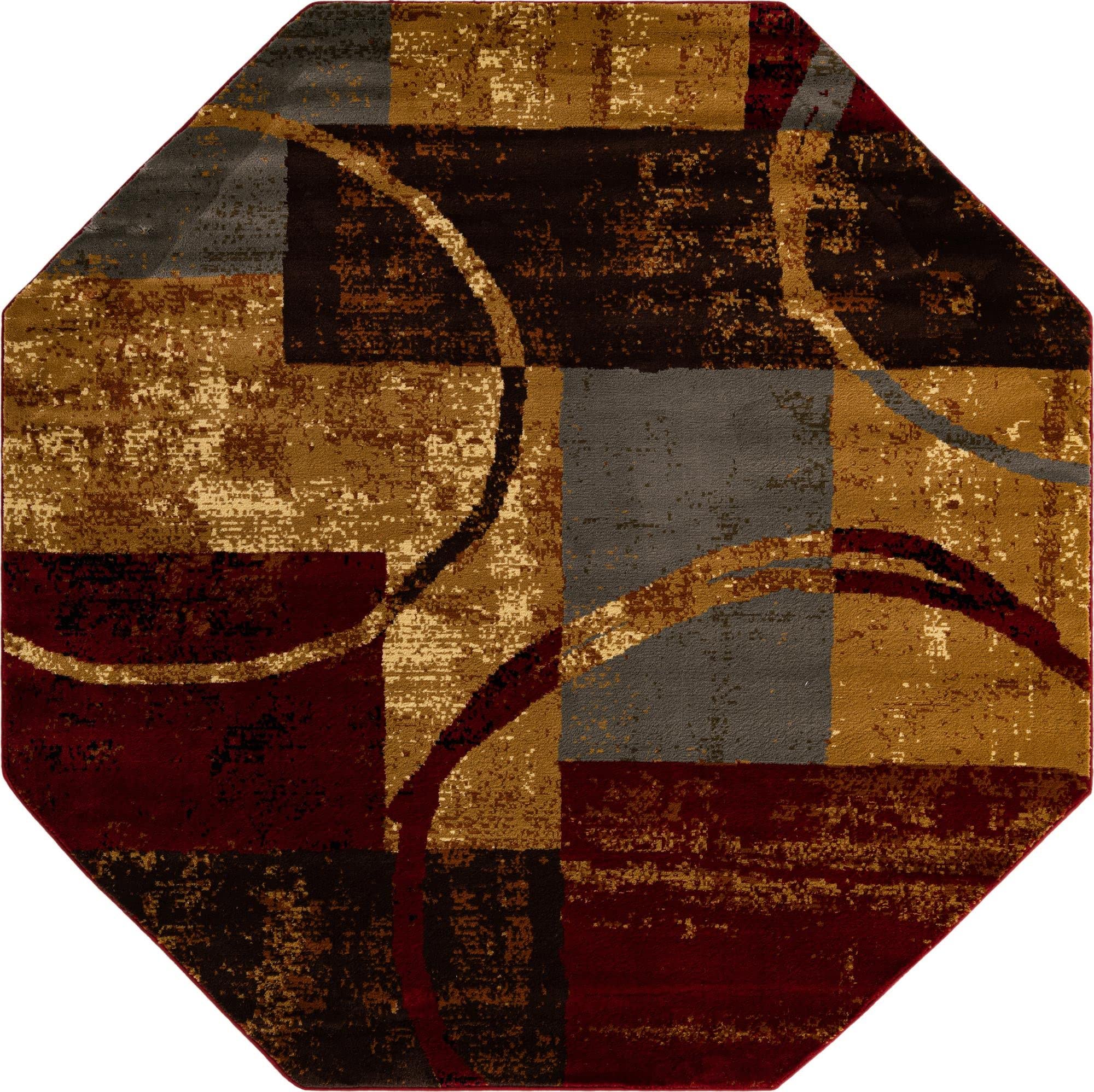Unique Loom Barista Collection Area Rug - Kouillou (2' 2" x 3' 1" Oval, Multi/Brown)