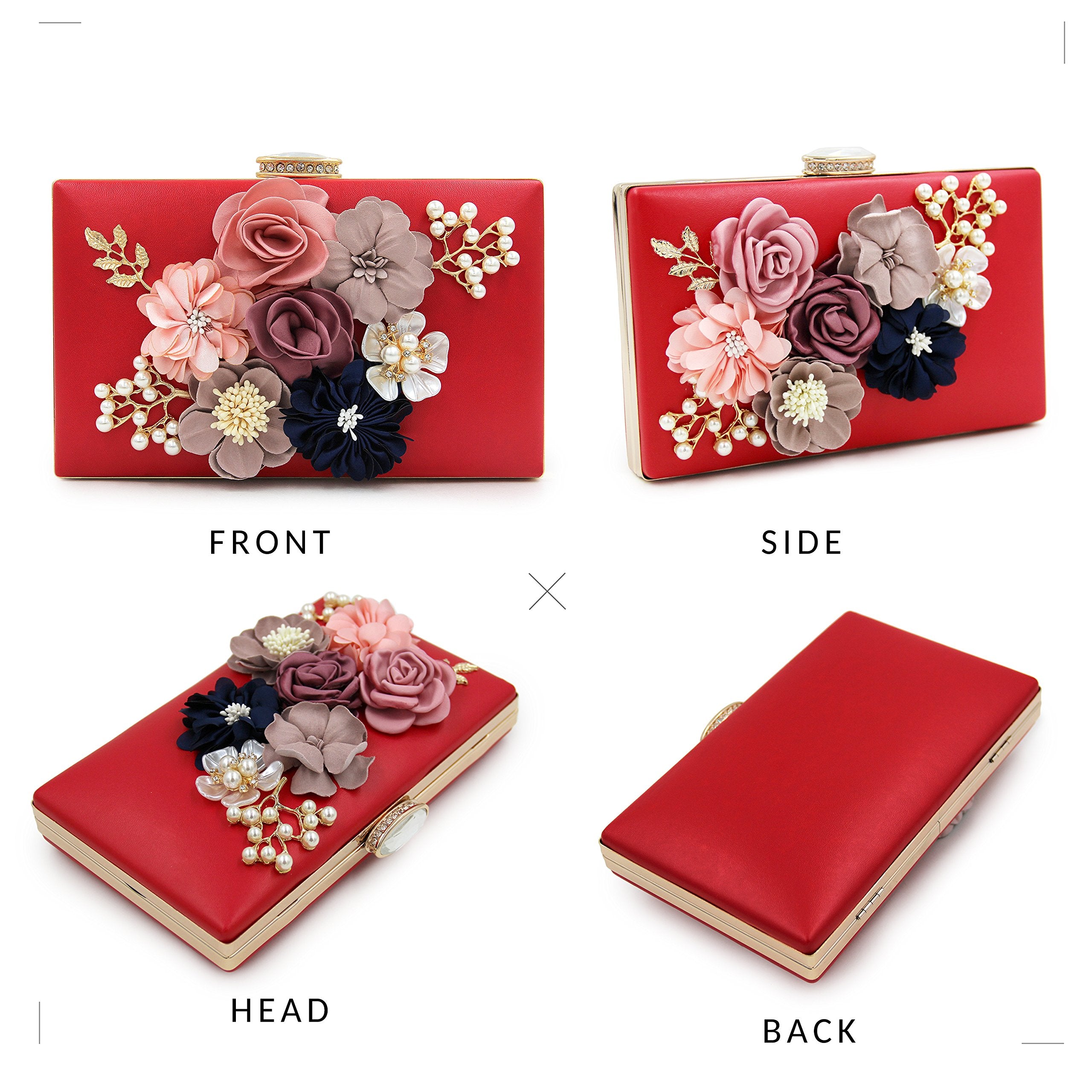 Evening Bag for Women, Flower Wedding Evening Clutch Purse Bride Floral Clutch Bag