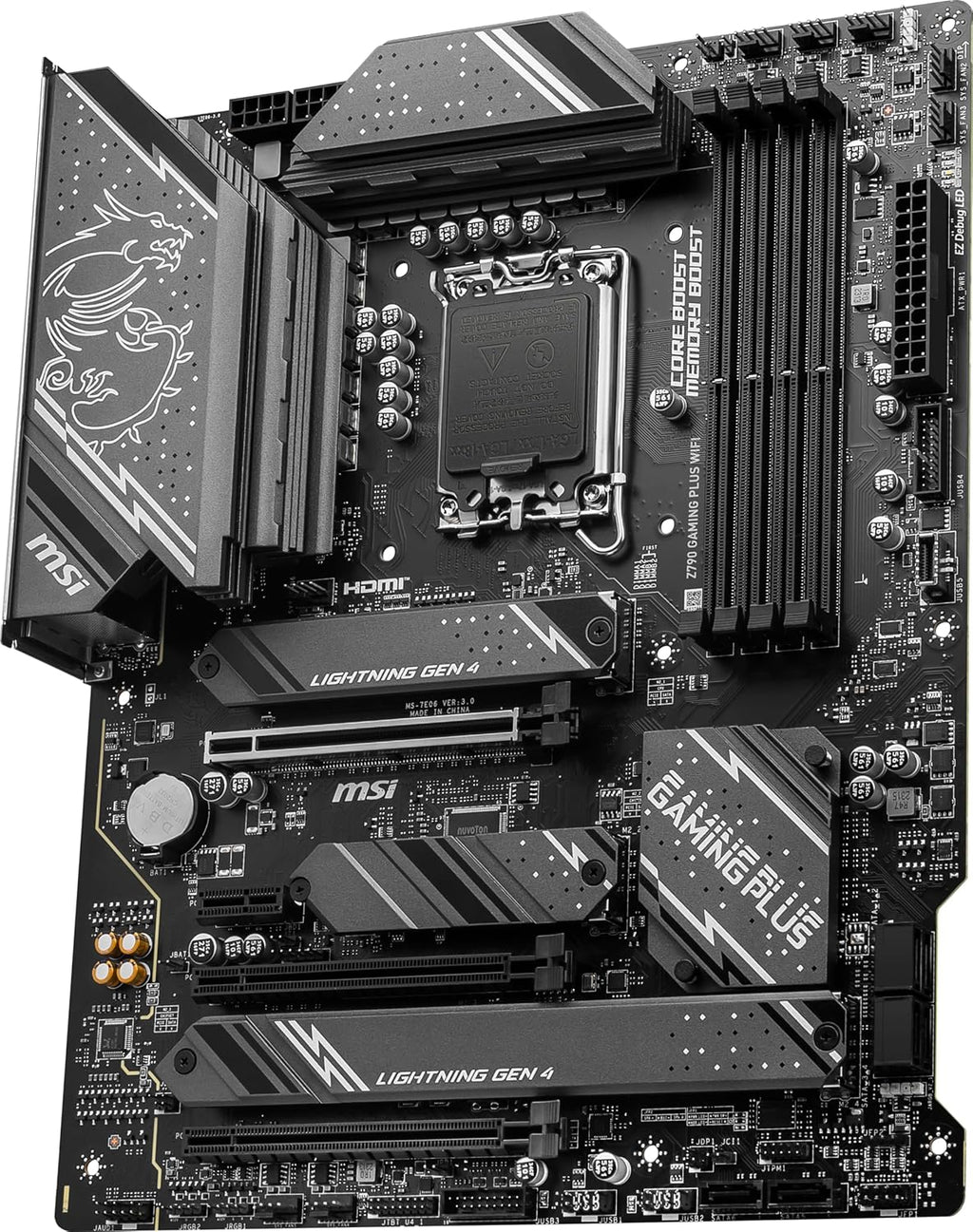 MSI Z790 Gaming Plus WiFi-AMZ Gaming Motherboard (Support 14th/13th/12th Gen Intel Processors, LGA 1700, DDR5, PCIe 5.0, M.2 Slots, 2.5Gbps LAN, USB 3.2 Gen2, Wi-Fi 6E, Bluetooth 5.3, ATX)