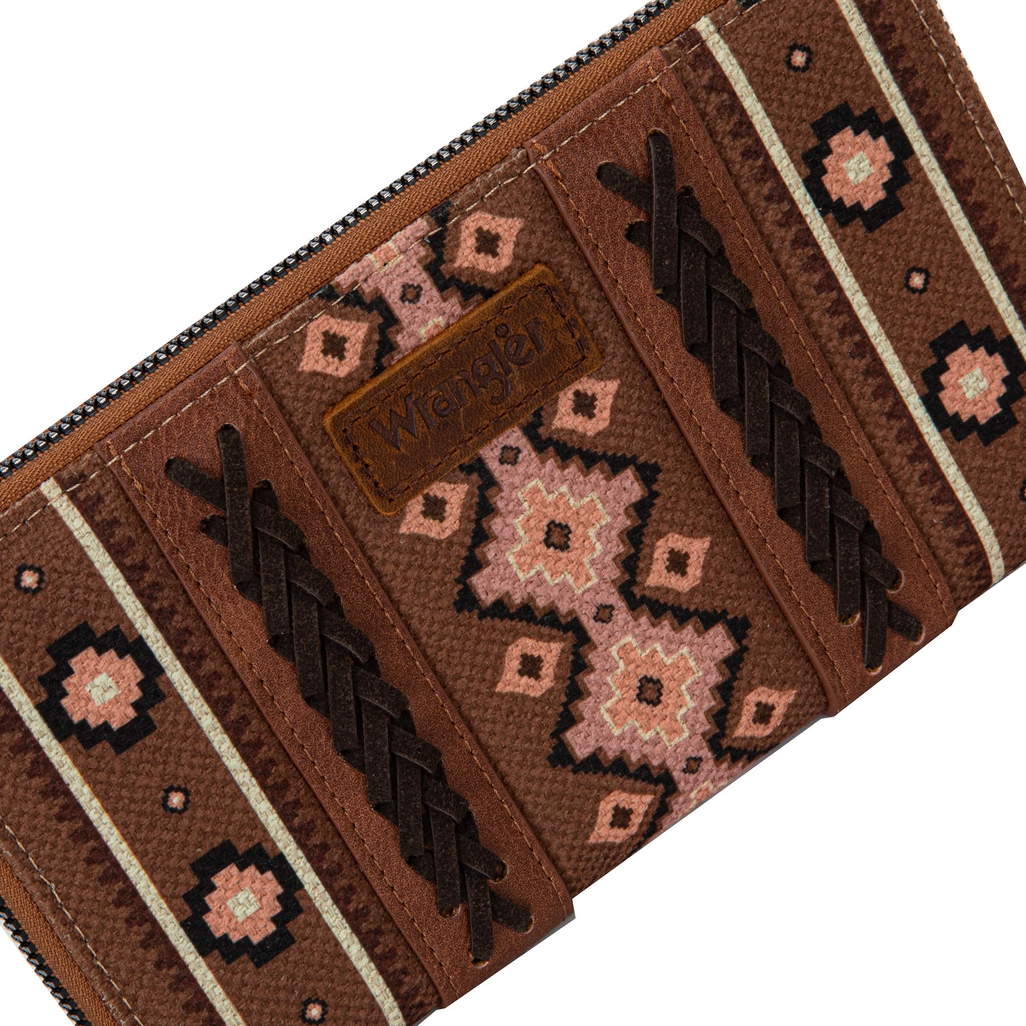 Wrangler Wallet Purse for Women Western Aztec Clutch Wristlet Wallet with Credit Card Holder