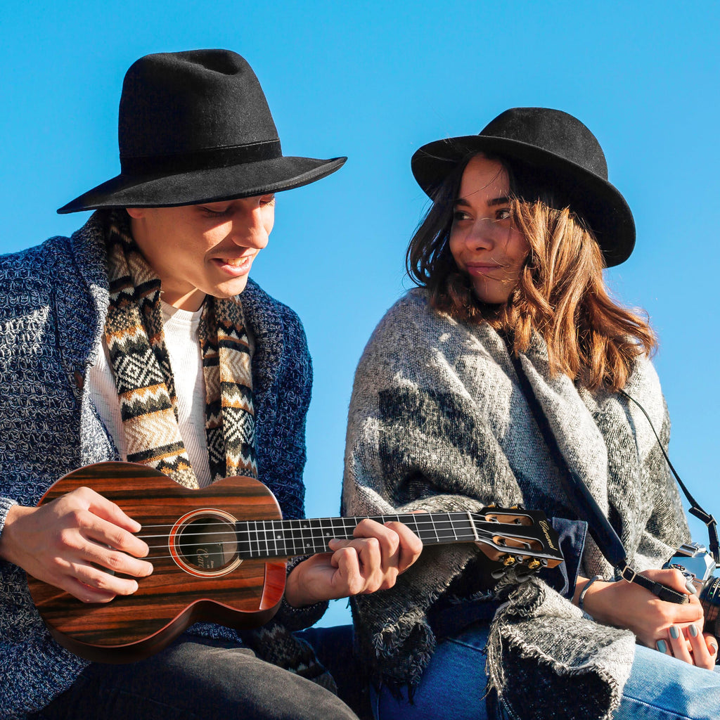 Caramel TEG95 Butterfly Bocote Glossy Tenor Acoustic & Electric Ukulele | 26-inch Handmade Professional Ukelele Kit with Accessories