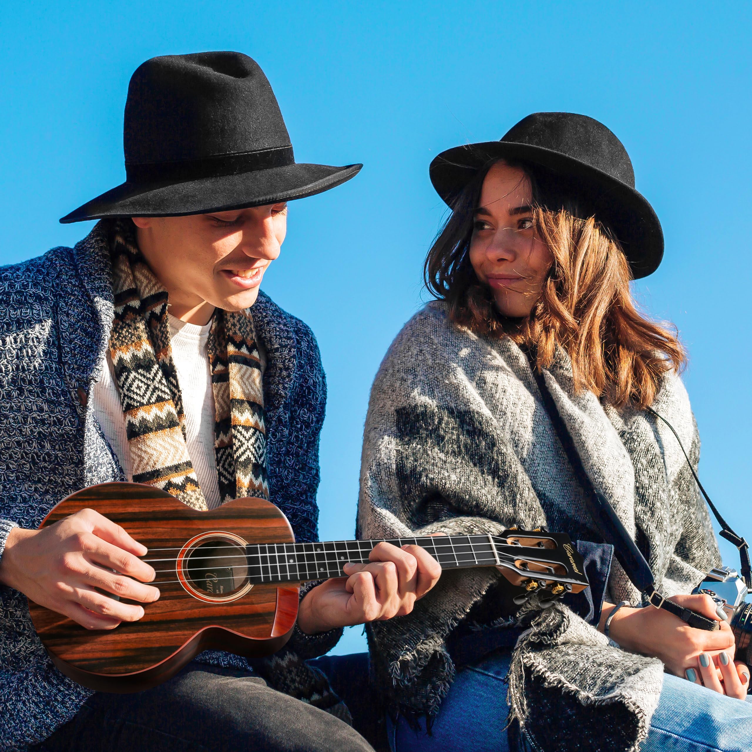 Caramel TEG95 Butterfly Bocote Glossy Tenor Acoustic & Electric Ukulele | 26-inch Handmade Professional Ukelele Kit with Accessories